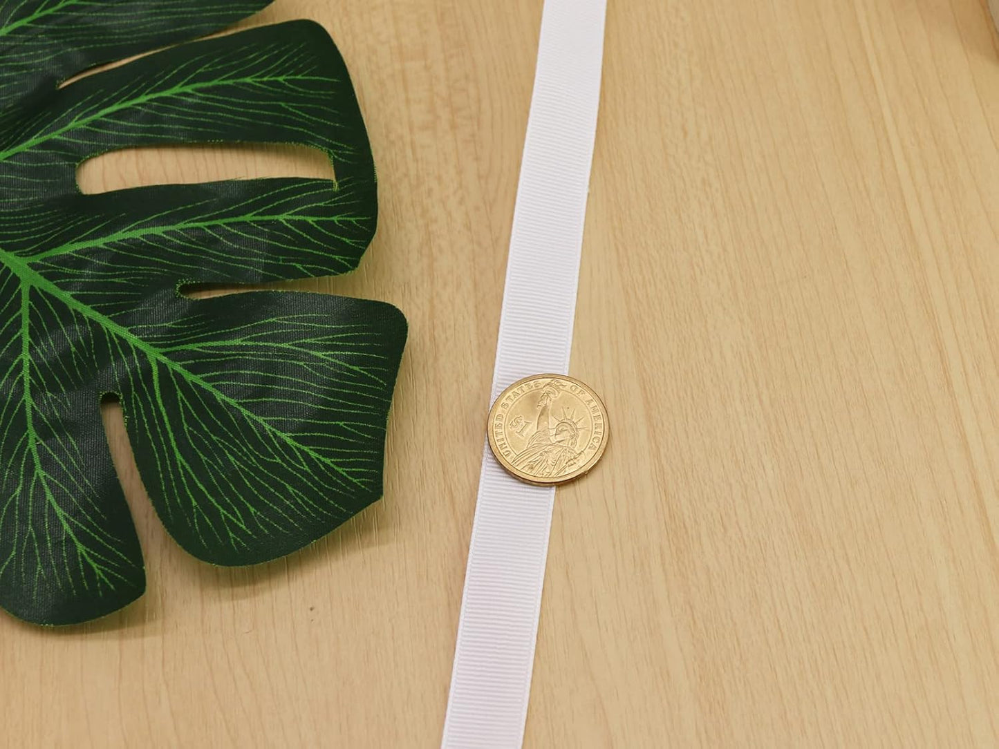 Jesep One Roll 100 Yards 5/8" Soild Grosgrain Ribbon Boutique Gift Wrapping Package Ribbon, DIY Crafts Bow Hair Headband Accessories Assorted Ribbon #29(5/8" 15mm, White)