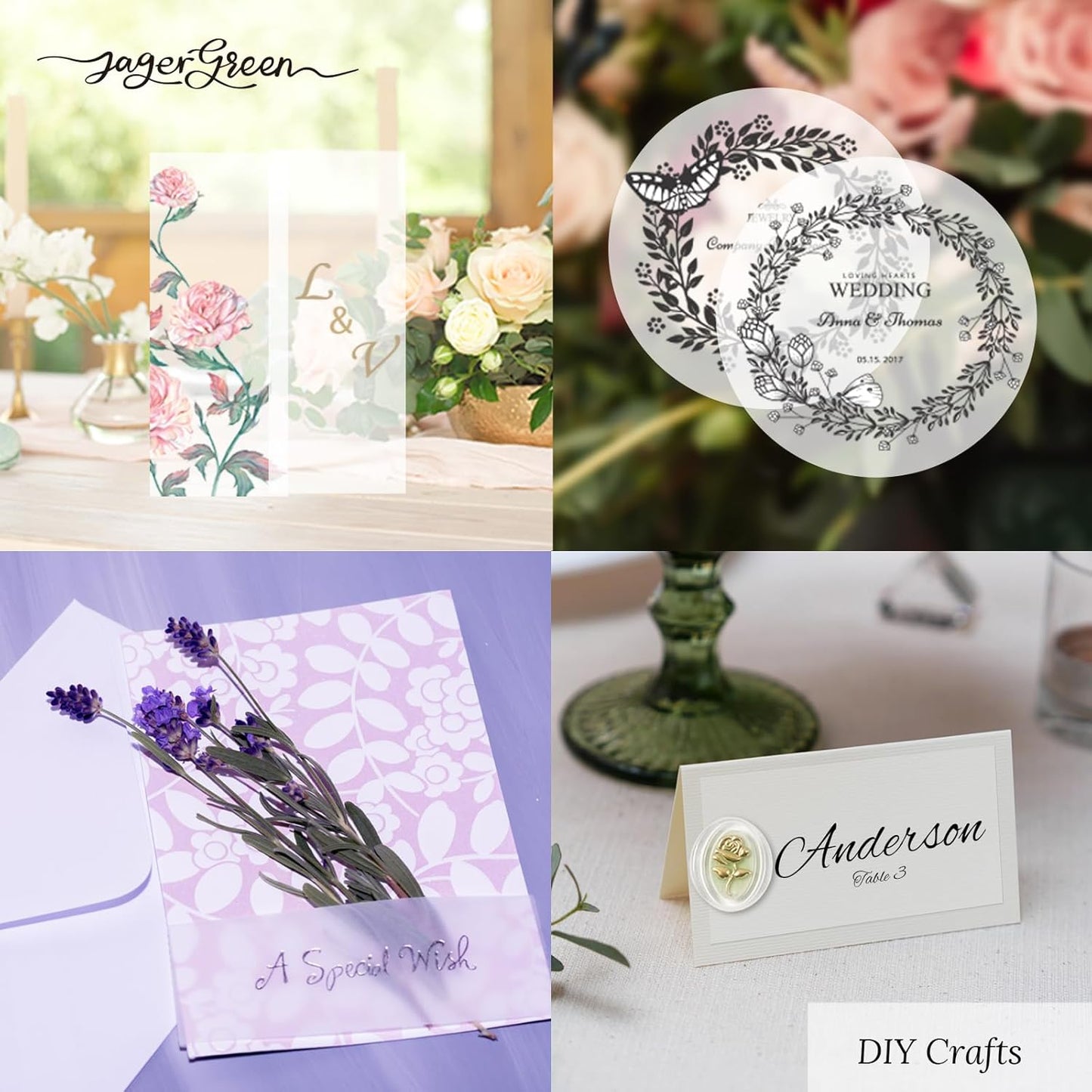 JAGERGREEN 50 Pack Vellum Jackets for 5x7 Invitations Pre-Folded, 115 GSM Translucent Printable Vellum Paper 5x7, Vellum Wraps for Wedding Invitations Sleeves, Birthday Greeting Cards, DIY Crafts