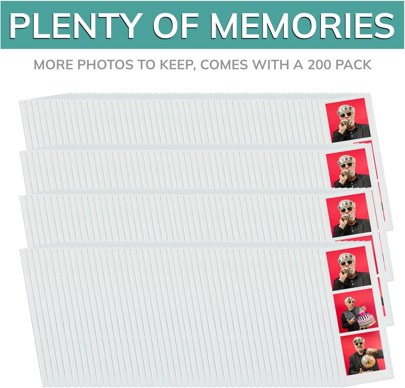 pbf PHOTO BOOTH FRAMES 2x6 Magnetic Picture Frames for Refrigerator | 2 x 6 Clear Magnetic Vinyl Frames for Photo Strips for Fridge (200-Pack)