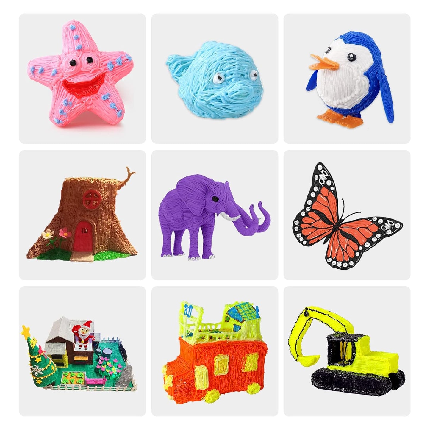 3D Pen Refills 1.75mm PLA Filament 640 Feet 16 Colors, Each Color 40ft, Bonus 250 Stencils eBooks, dikale 3D Pen Material