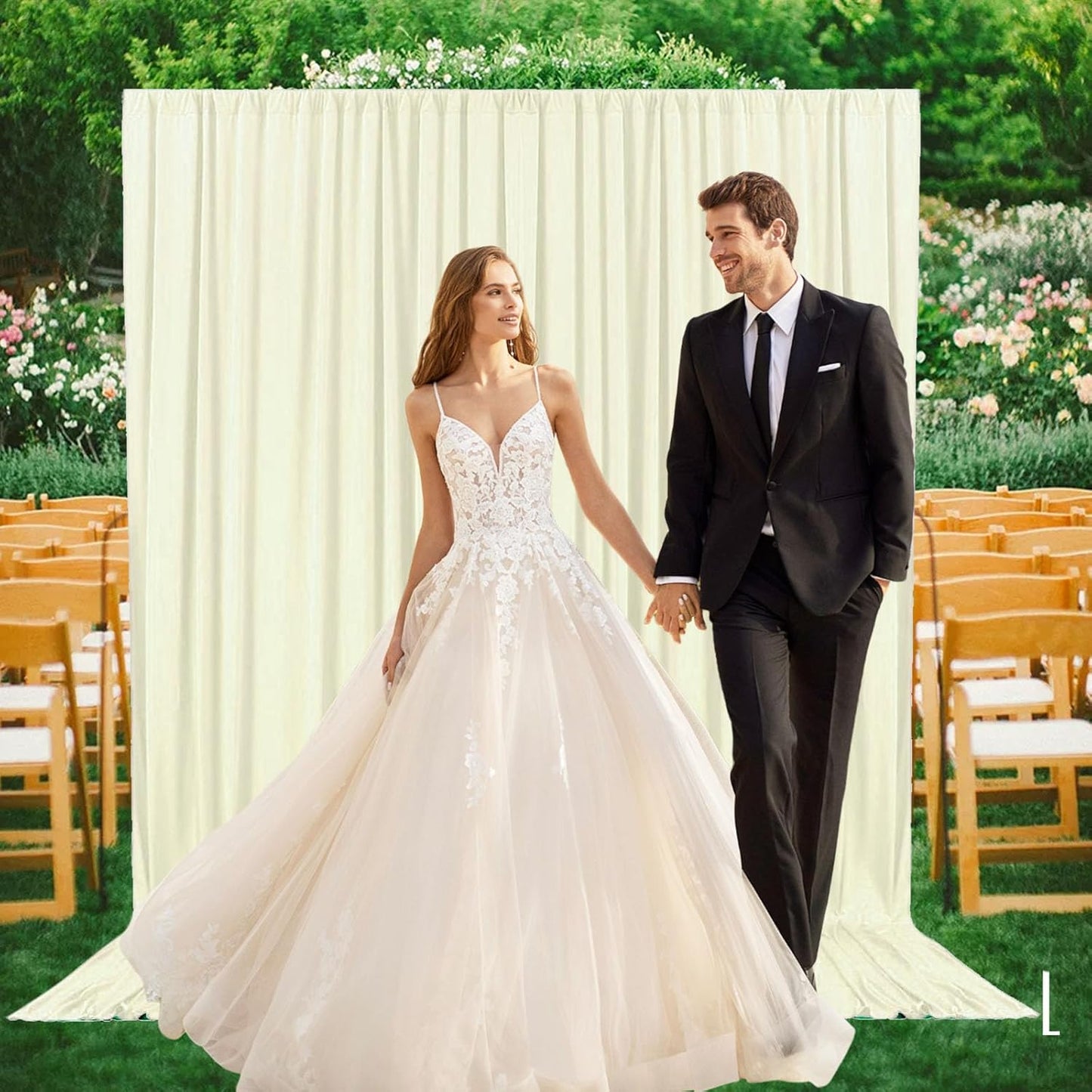 2 Panels Beige Backdrop Curtain, 10 x 7 Feet Background Curtains for Parties, Weddings, Baby Showers, Bachelorette Halloween, Christmas Birthday Party Photoshoot Backdrop Curtains Decorations