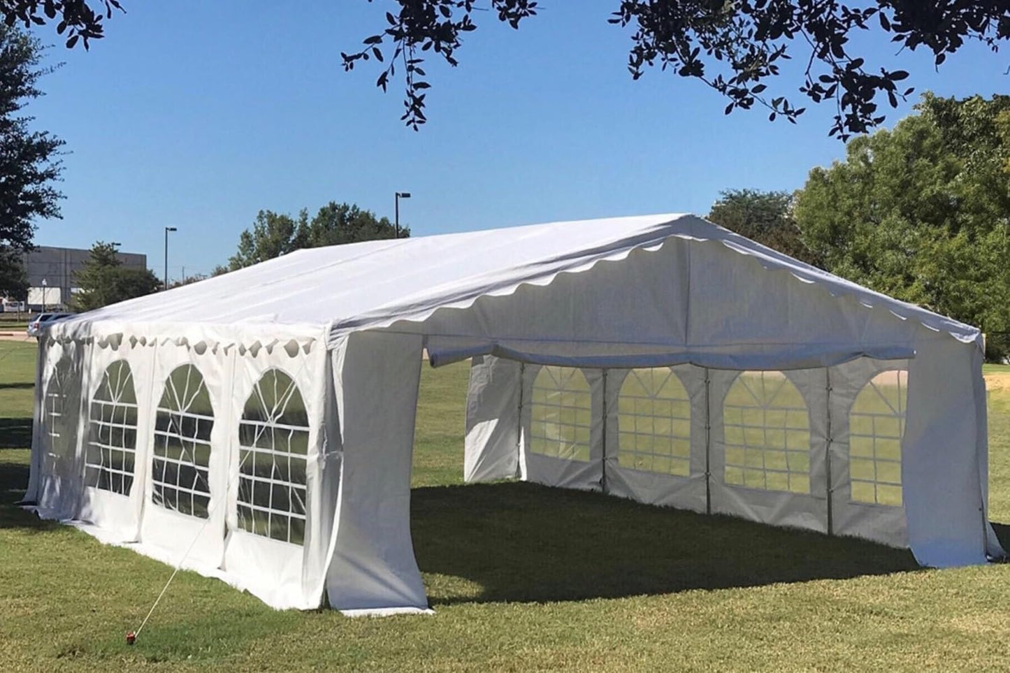 DELTA 26'x20' Budget PE Party Tent + (3) Long Storage Bags, Tents for Parties Outdoor Large Commercial Canopy Wedding Event Tent with Removable Sidewalls for Patio Outdoor Events