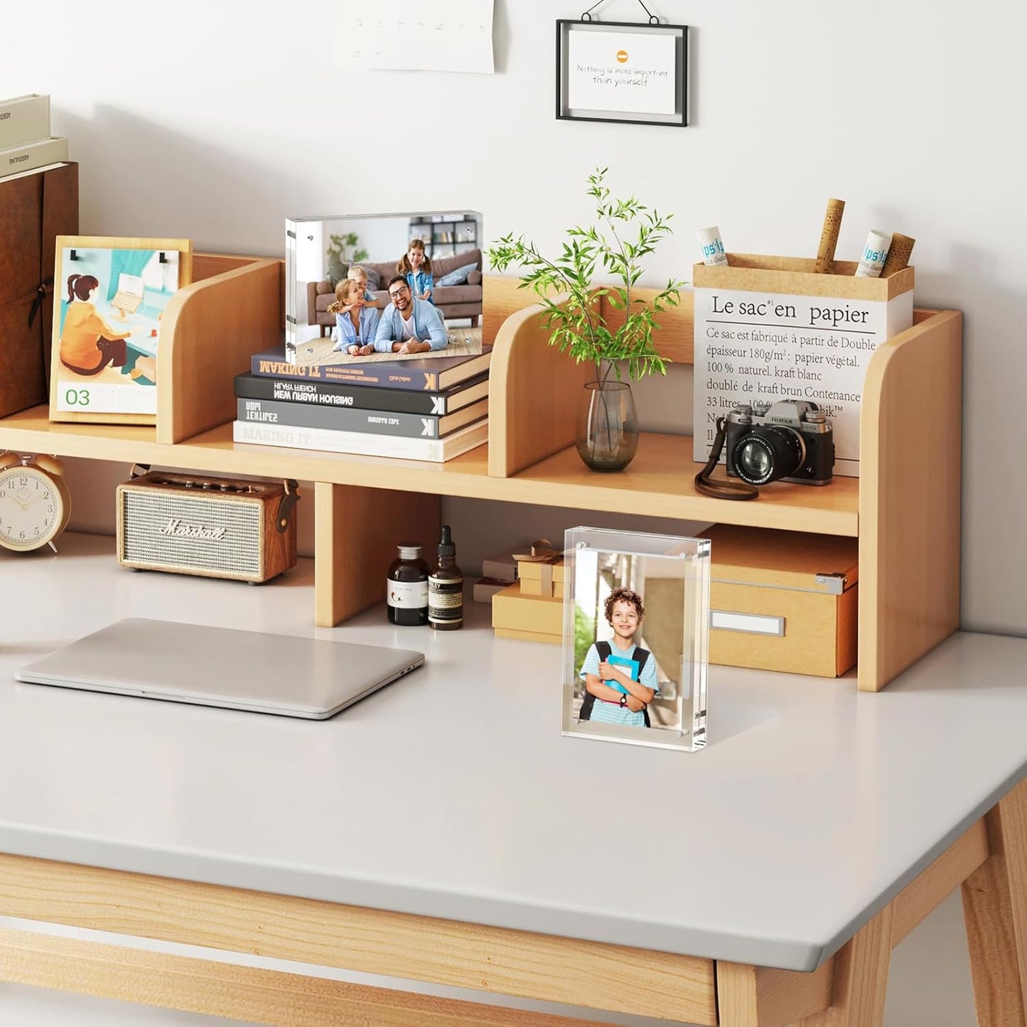 5x7 Acrylic Picture Frames 5 Pack, 10+10MM Premium Acrylic Photo Frame Magnetic Picture Frames Clear Double Holder-Sided, Free Standing Desktop Display, Best Gift for Family, Baby, Friend