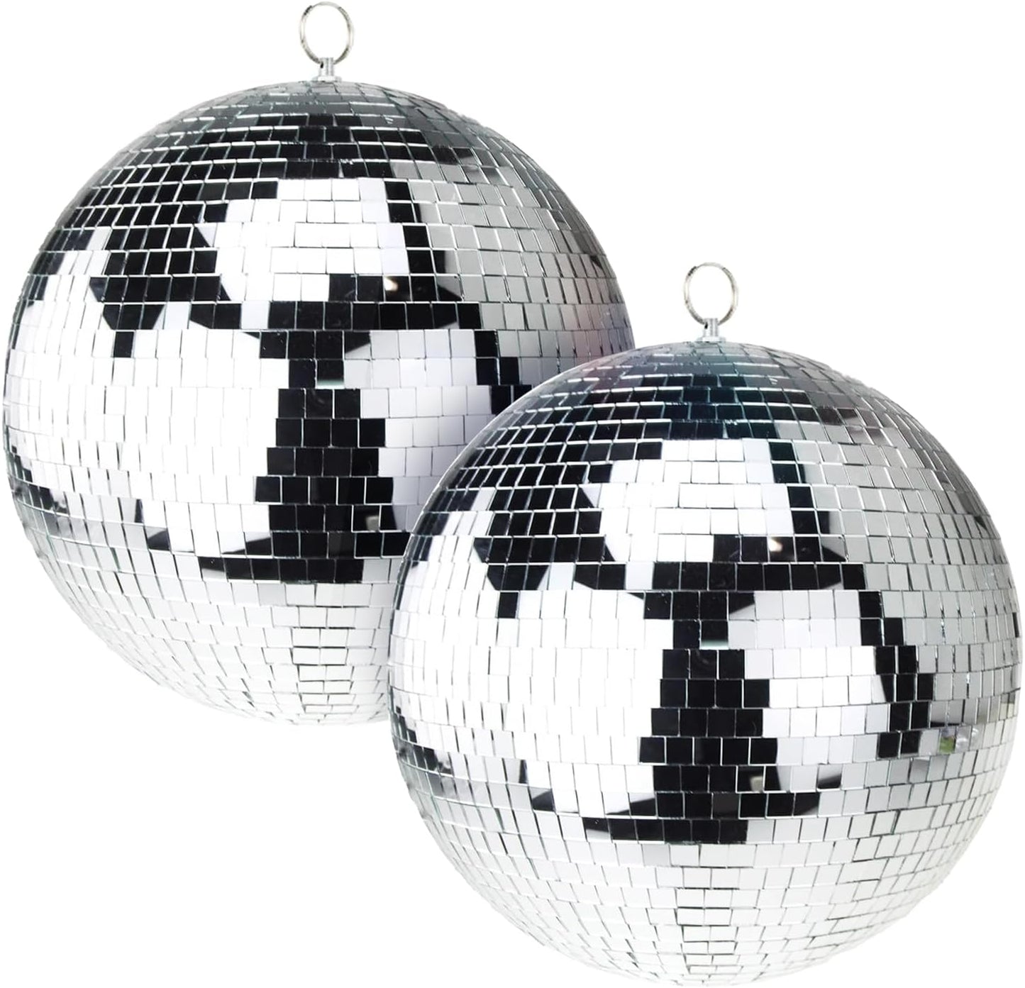 6-Inch Mirror Ball 2-Pack – Silver Hanging Disco Ball with String, Reflective Disco Ball Decorations for Weddings, Birthdays, Classrooms, Home, DIY, Indoor & Outdoor Events