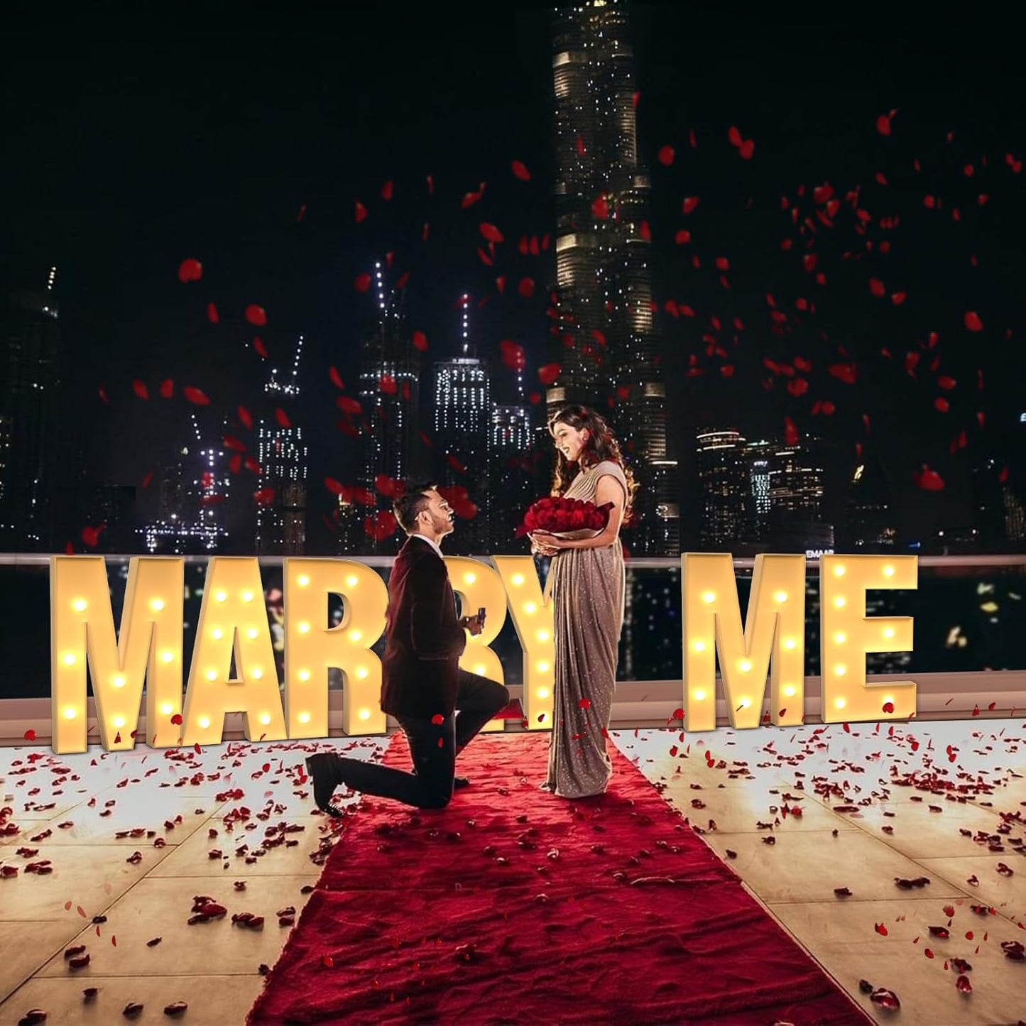 Marquee Letters 4 Feet Tall Large Light Up Letters M Wedding Mr and Mrs Sign Marry Me Engagement Party Decor Yellow Light Birthday Decorations Balloon Arch Kit Foam Sign M