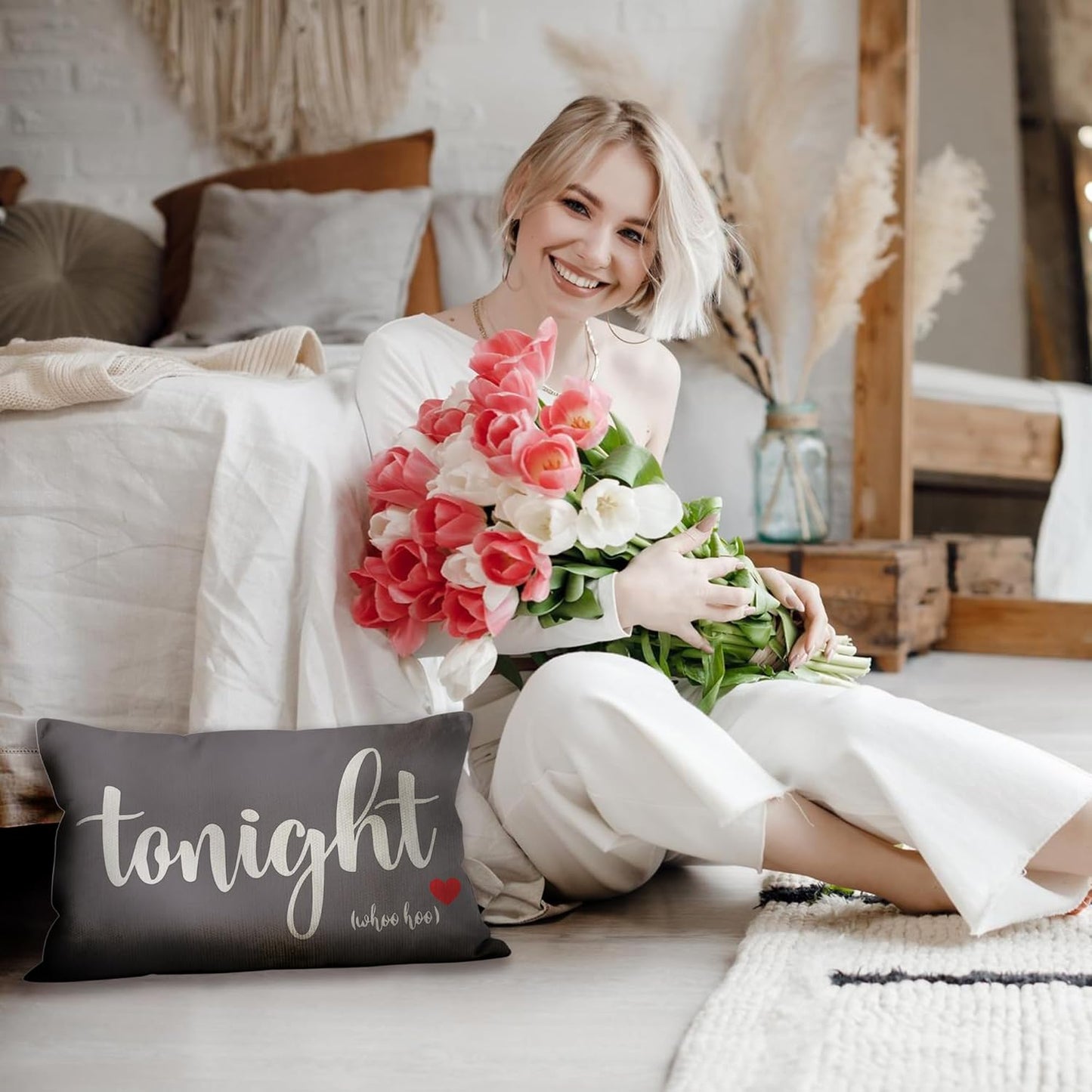 Mancheng-zi Bridal Gift,12x20 Pillow Cover,Bridal Shower Gifts,Funny Couples Reversible Linen Pillow Cover, Bachelorette Party Gifts,Bridal Gifts for Bride,Wedding Gifts for Bride(Gray)