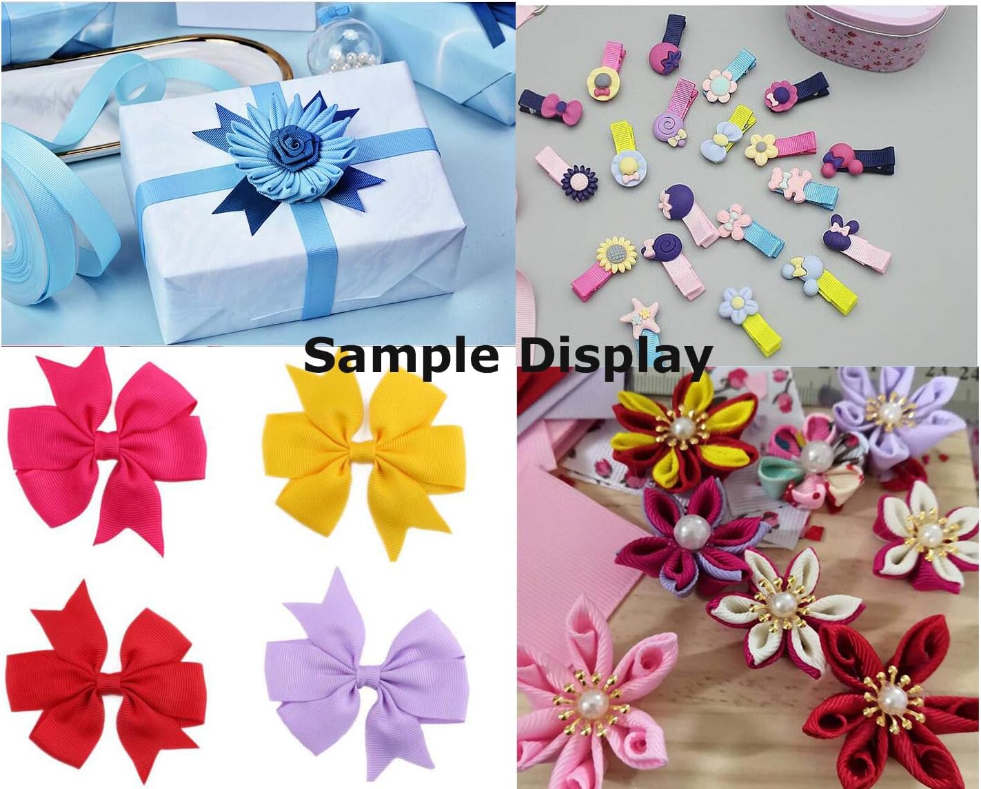 Jesep One Roll 100 Yards 5/8" Soild Grosgrain Ribbon Boutique Gift Wrapping Package Ribbon, DIY Crafts Bow Hair Headband Accessories Assorted Ribbon#352 (5/8" 15mm, Royal Blue)