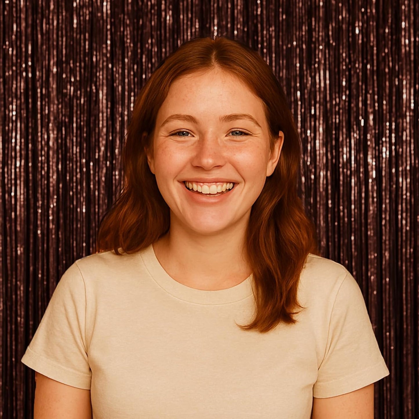 3 Pack 3.3 x 6.6 ft Brown Foil Fringe Backdrop Curtains, Tinsel Streamers Party Decorations, Fringe Backdrop for Birthday, Baby Shower, Gender Reveal, Graduation