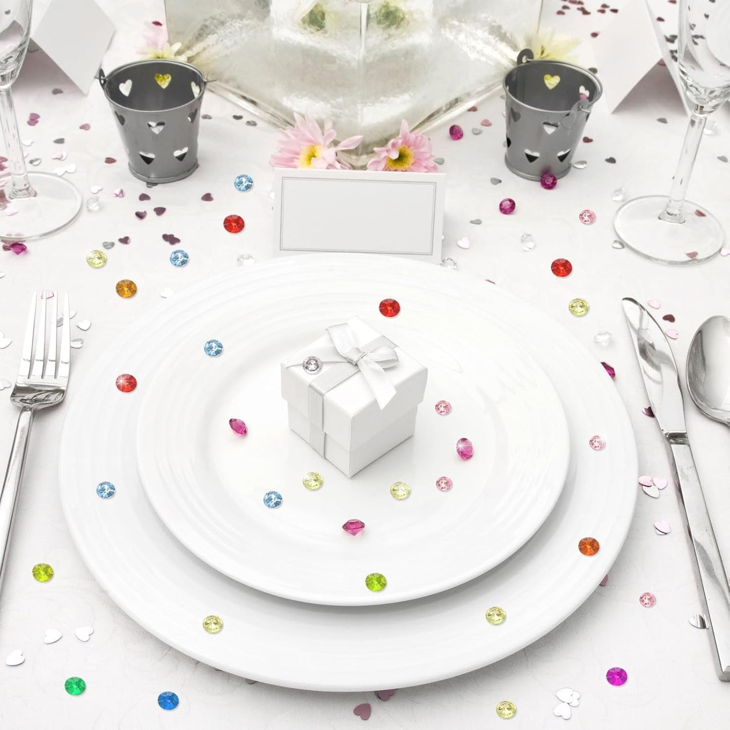 uxcell 10000Pcs Wedding Table Scatter Confetti Fake Crystals Acrylic Diamonds Rhinestones Vase Fillers Gems for Crafts,Table Centerpiece Decor, Bridal Shower Party (Dark Blue, 3mm)