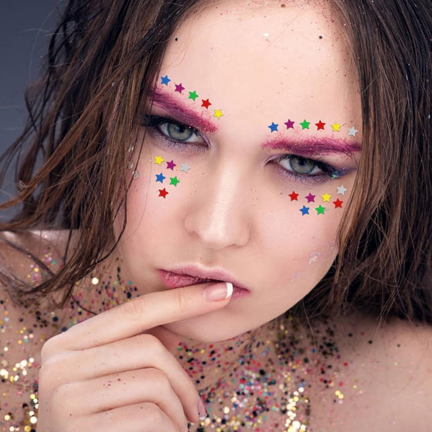 STEFORD 150g Rainbow Star Confetti, 6mm Multicolor Star Glitter Metallic Sequin Sprinkle Stars Rainbow Glitter Confetti for Birthday Party Wedding Halloween Christmas DIY Decorations