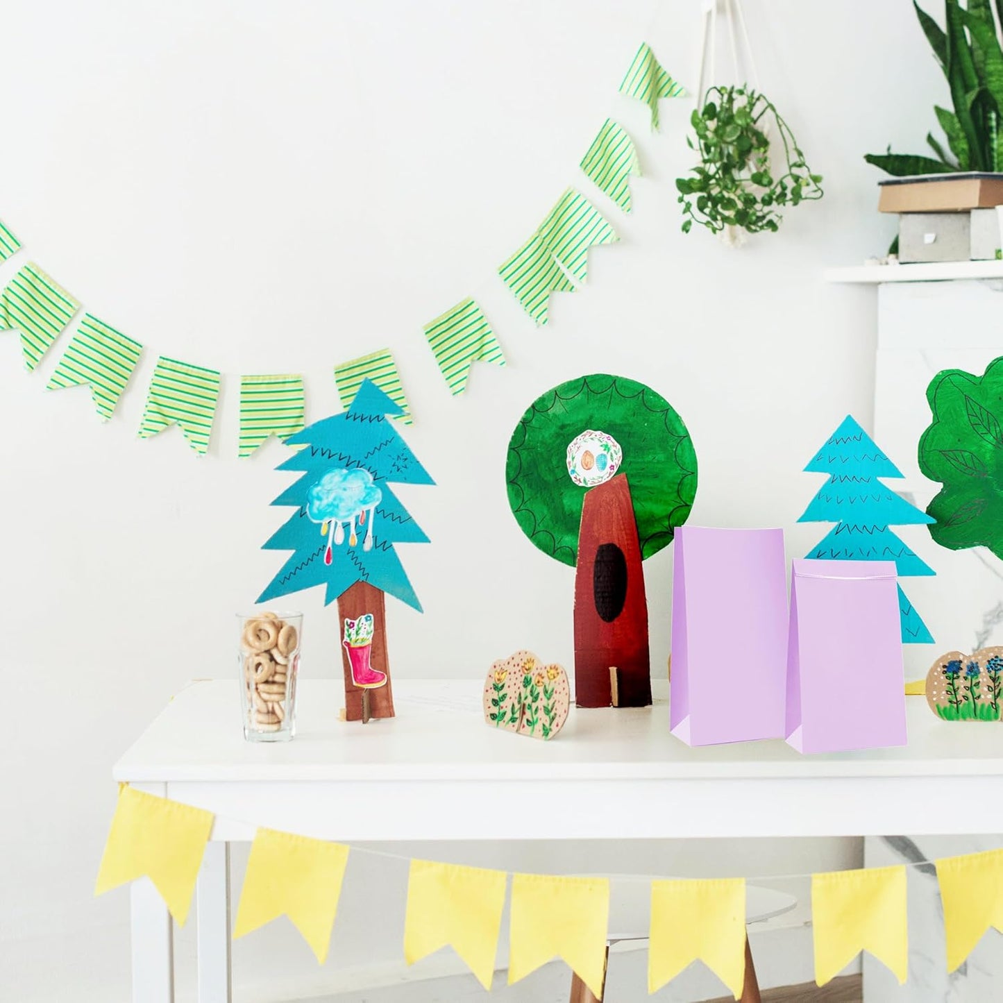 30-Pack Purple Party Favor Paper Bags,9'' Wrapped Treat, Goodie,Candy, Paper Lunch Bags for Birthday Party, Babyshower,School Activitities