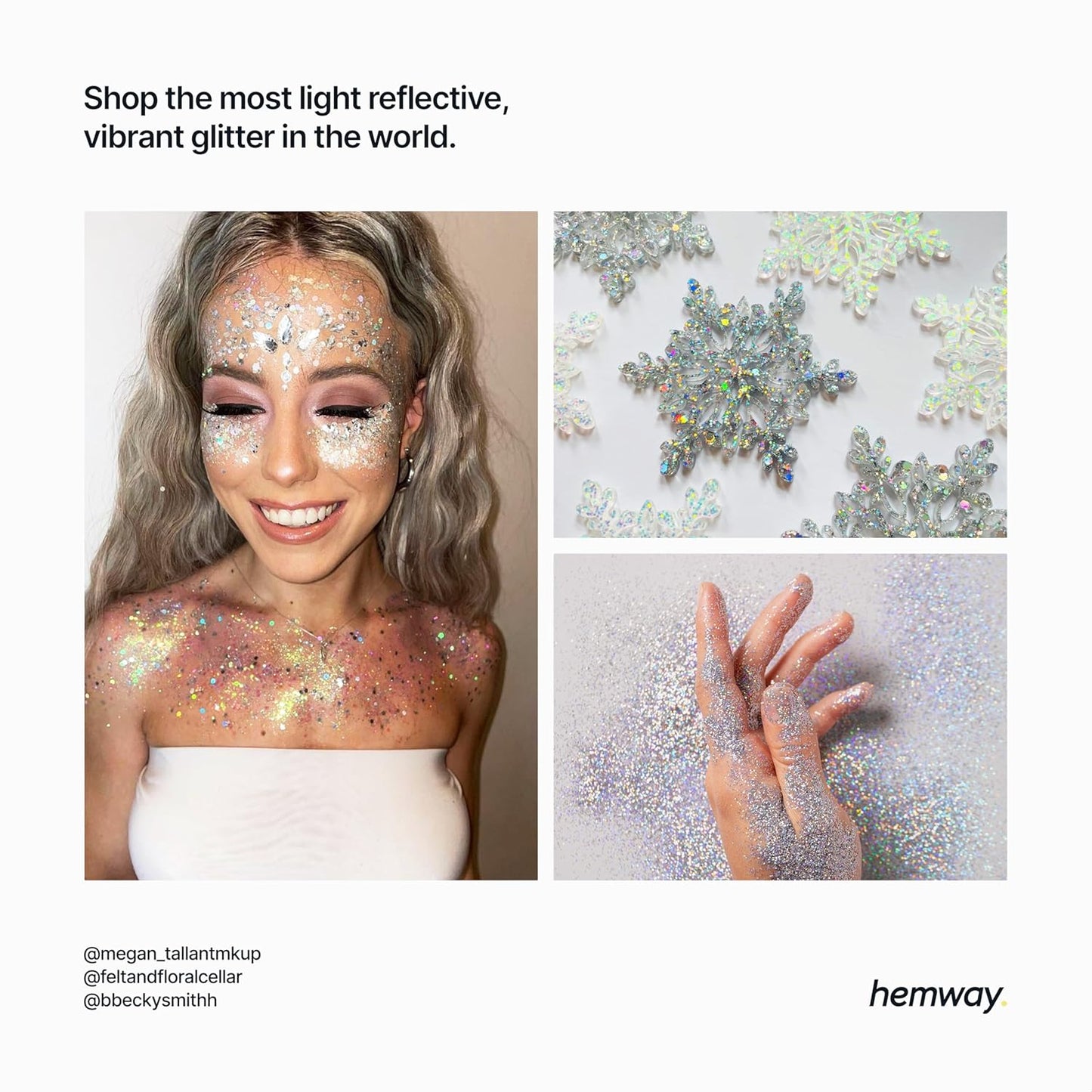 Hemway Eco Friendly Biodegradable Glitter 100g / 3.5oz Bio Cosmetic Safe Sparkle Vegan for Face, Eyeshadow, Body, Hair, Nail and Festival Makeup, Craft - Extra Chunky (1/24" 0.040" 1mm) - Silver