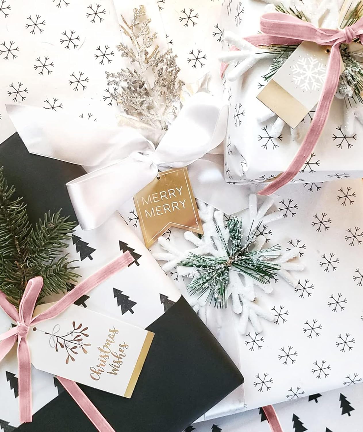 Pink Velvet Ribbon 3/8'' 25 Yards for Christmas Tree, Gift Wrapping, Flower Bouquet, Wreath Decorations, Bow Making