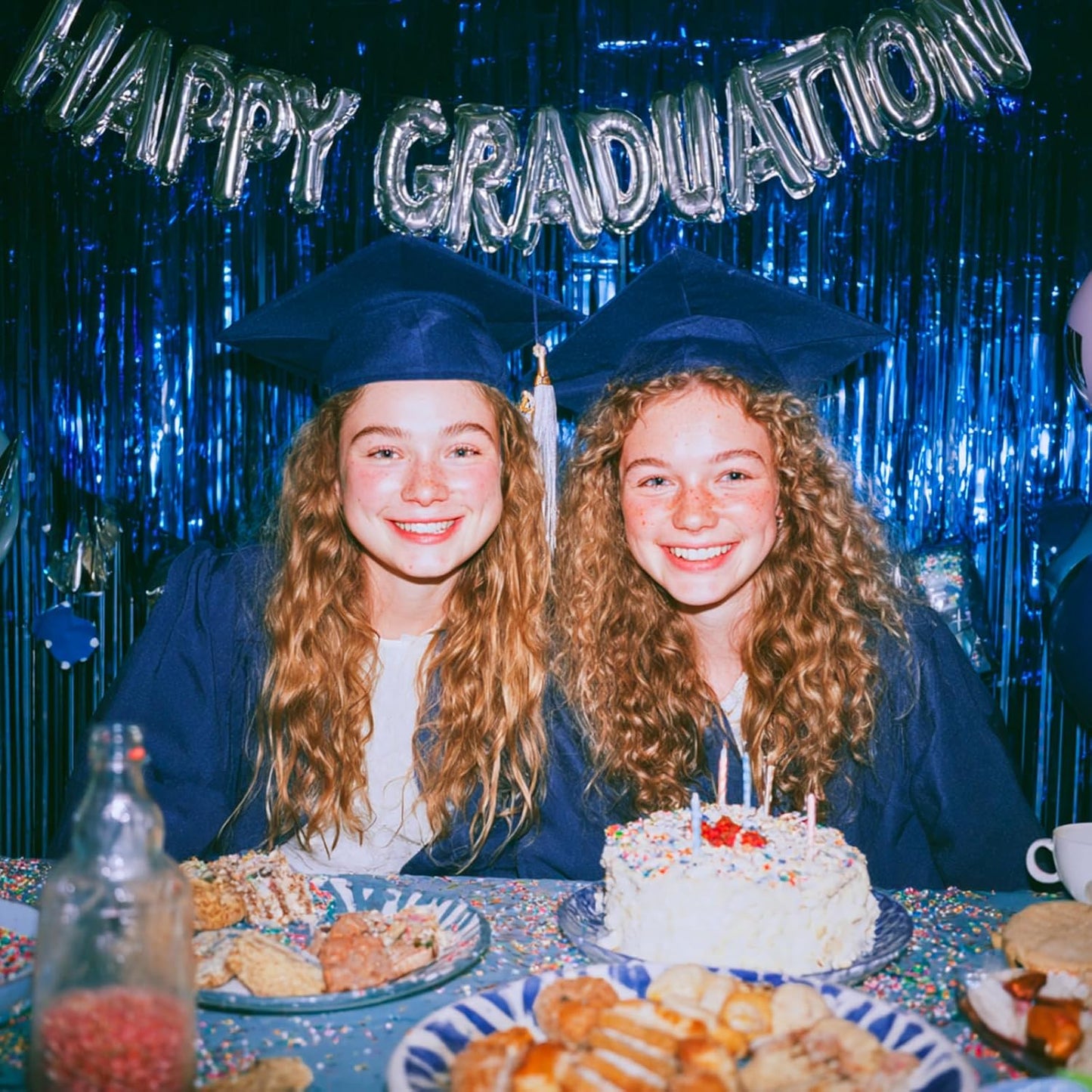 PartyWoo Dark Blue Streamers Fringe Backdrop 3pcs Navy Blue Foil Fringe Curtain 8.2FT Tinsel Backdrop for Birthday Gender Reveal Baby Shower Graduation Pool Under The Sea Ocean Party Decorations