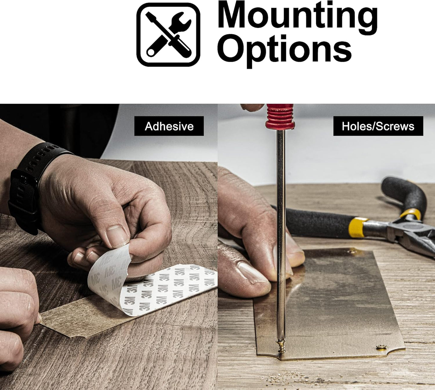 Caramel Sweet Life Personalized Name Plates, Silver Engraved Plaque, Stainless Steel Trophy Plates Engraved, Custom Name Plate with Adhesive Backing or Screws, 3" W x 1" H