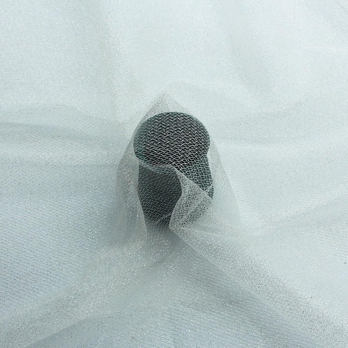 Glitter Tulle Fabric 56 Inch by 5.5 Yards Fabric Tulle Bolt for Wedding Christmas Decorations DIY White Tutu Baby Shower Table Skirt Ceiling Decor Birthday Party Craft Supplies-White