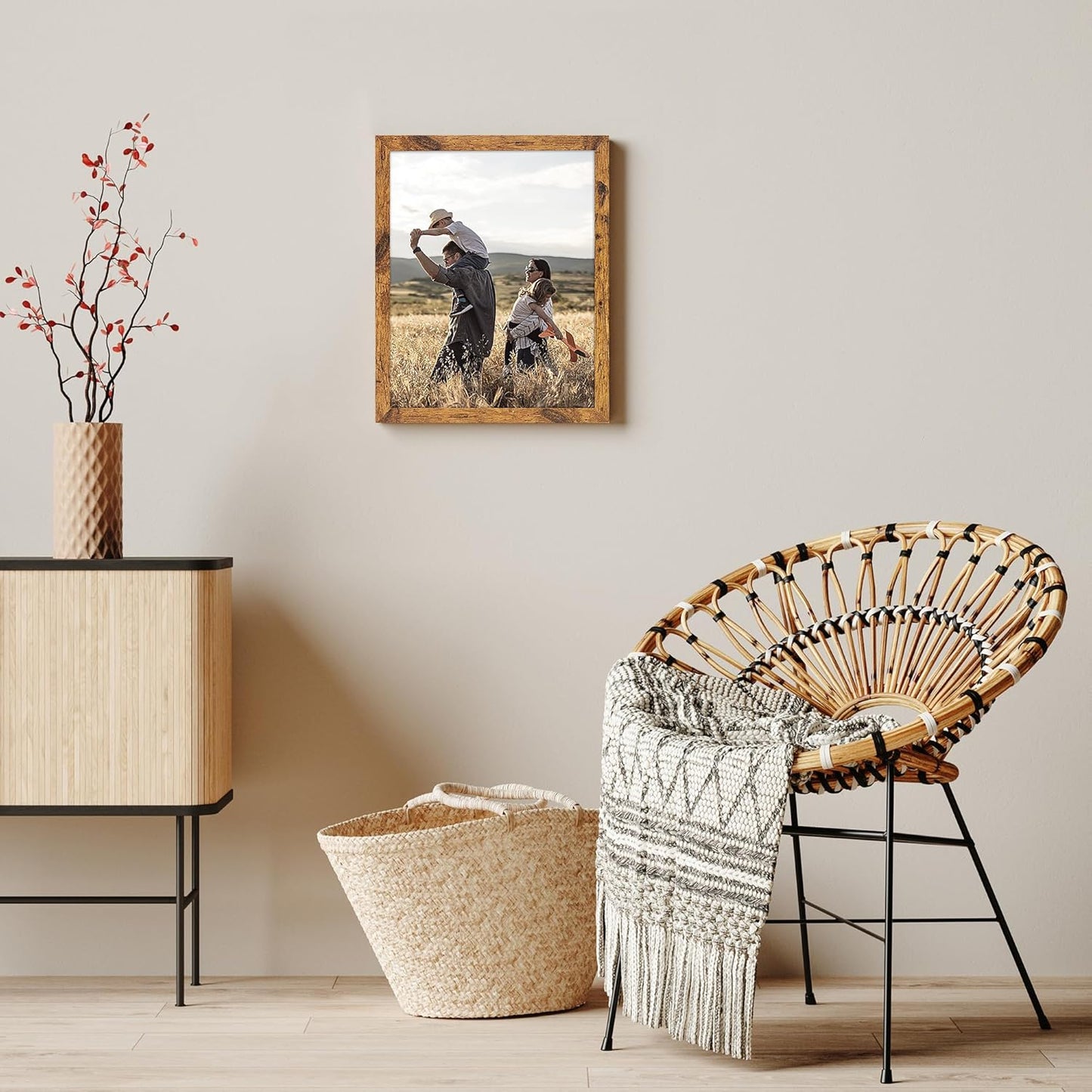 TWING 8x10 Picture Frames Set of 6, Rustic Photo Frames Collage for Wall Decor Mounting or Table Display,Home Decorative Wall Gallery Picture Photo Frame Wood Brown,Walnut