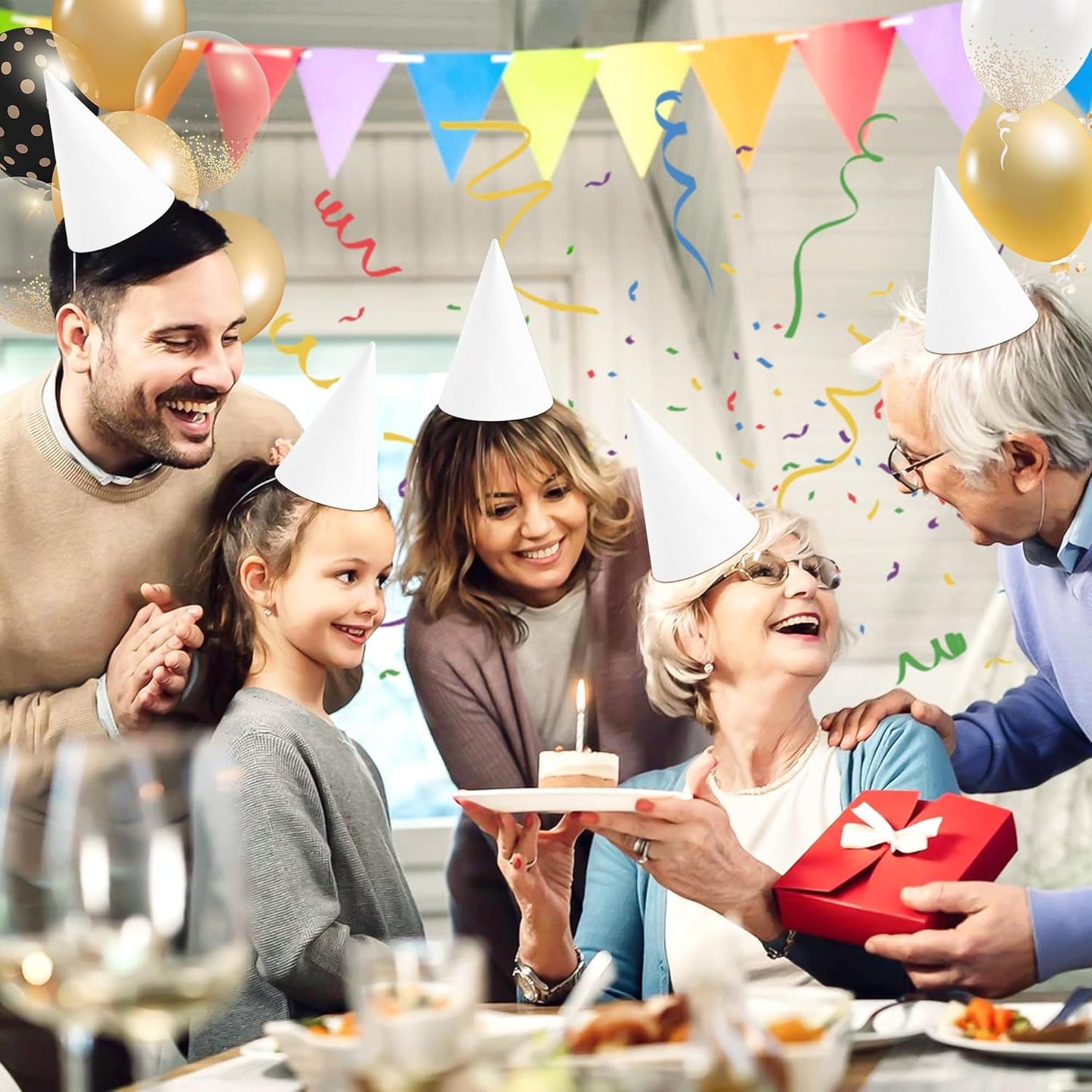 CANREVEL Party Hats for Kids and Adults, Party Headwear, Happy Birthday Hats, Birthday Party Decorations