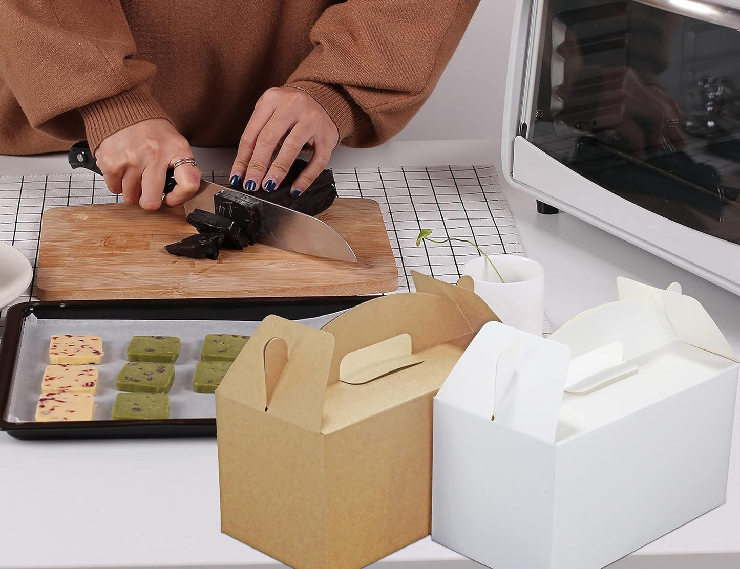 HUAPRINT Brown Treat Boxes Large Bulk,Gable Boxes 30 Pack 9.45x5x5Inches,Party Favor Boxes Goodie Boxes for Birthday Party Baby Shower Wedding Christmas