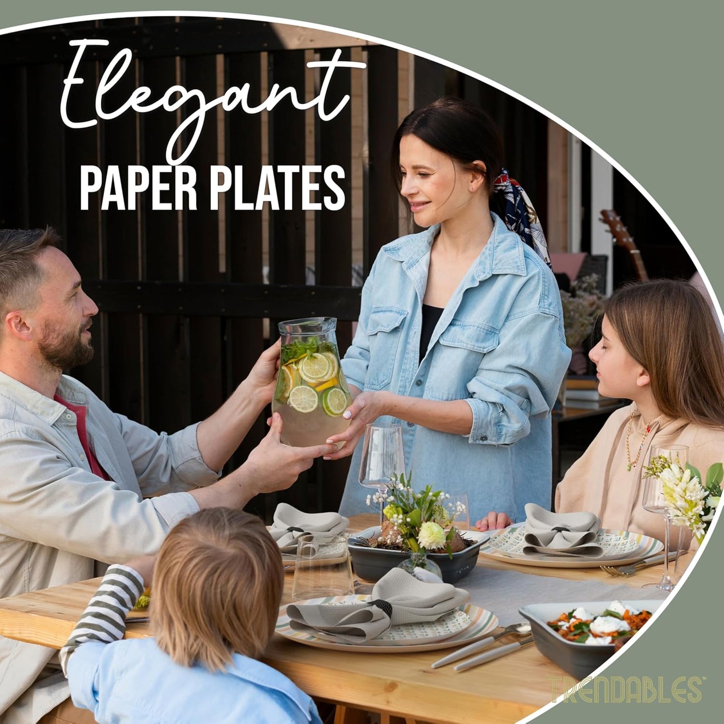 Trendables Heavy Duty Paper Plates Set For 32 Guests - 32 Each Of 8-inch And 10-inch Disposable Plates For Party - Fancy 64 Piece Dinnerware Set For All Occasions | Floral Design, Folk