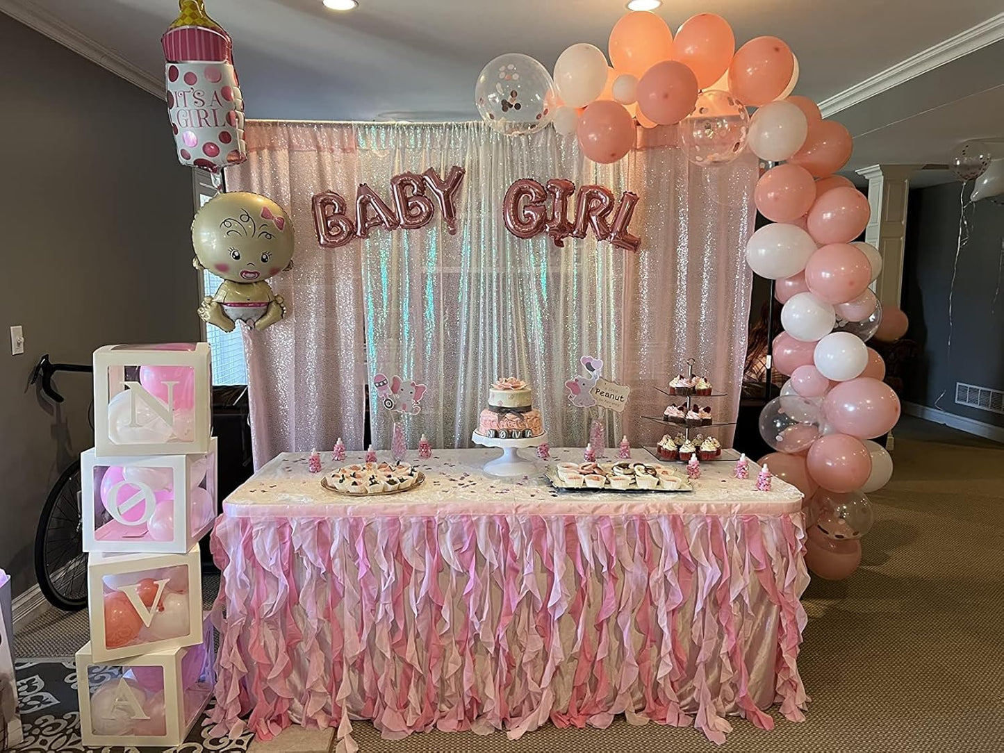 Iridescent White Sequin Backdrop Curtains 1 Panel 10FTx10FT Glitter Iridescent White Photo Backdrop Party Wedding Baby Shower Curtain Sparkle Photography Background