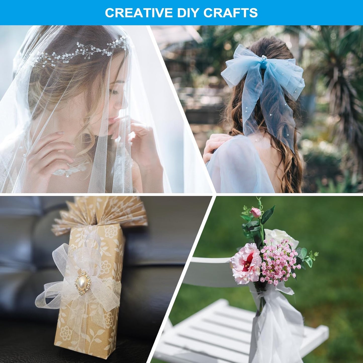 PATIKIL Tulle Fabric Rolls, 6 Inch by 10 Yards Fabric Spool Tulle Sparkling Ribbon Netting Sequin for DIY Tutu Skirts Crafts Wedding Party Decorations, Coffee