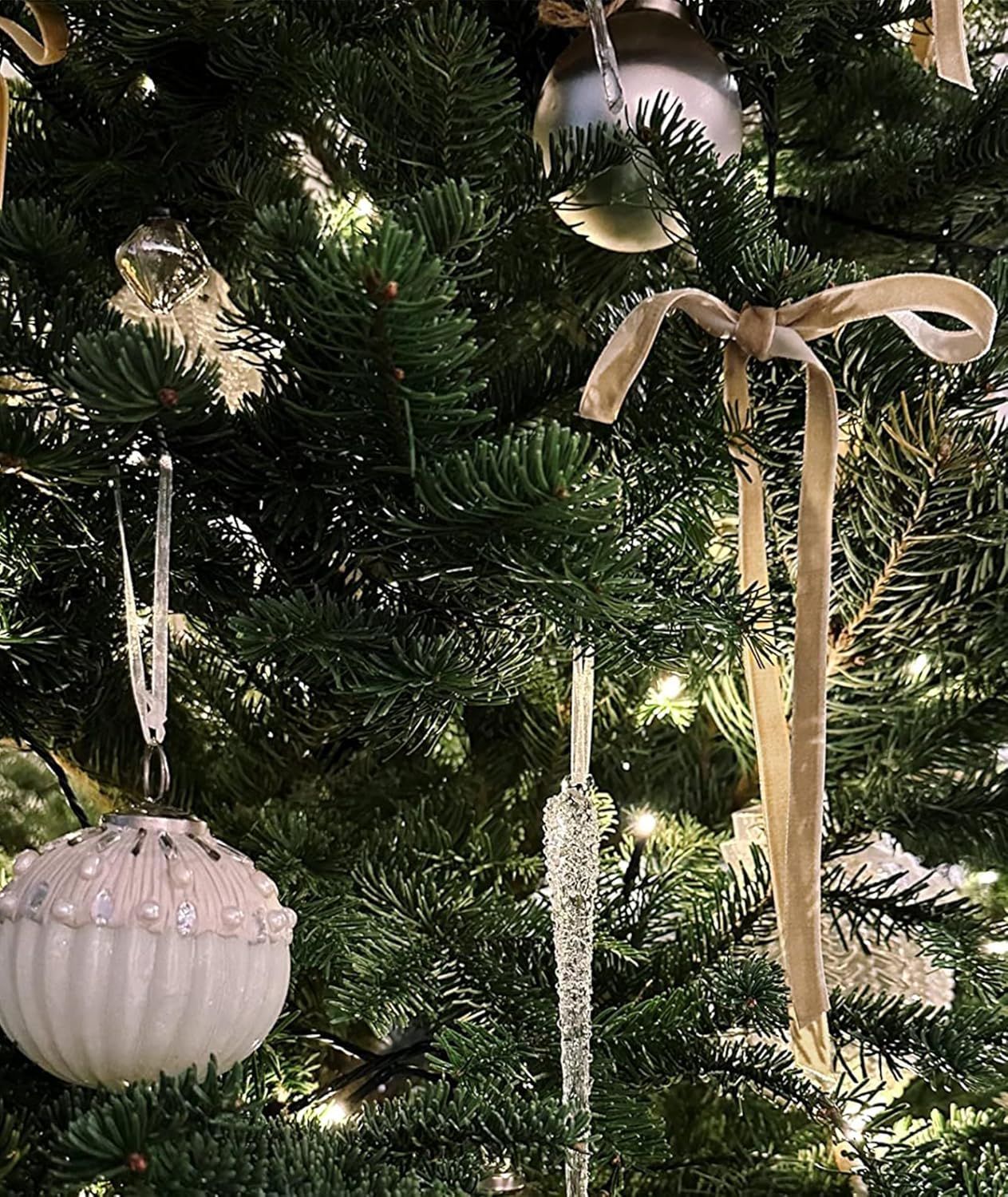 Khaki Velvet Ribbon 5/8'' 25 Yards for Christmas Tree, Gift Wrapping, Flower Bouquet, Wreath Decorations, Bow Making