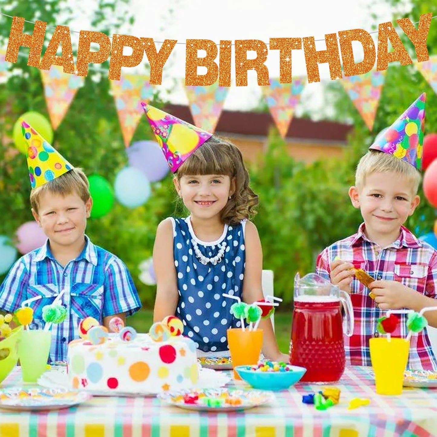 BEISHIDA 116 PCS Glitter Orange DIY Letter Banner Kit Make Your Own Banner,Including 111 Letters and Numbers 3 Rope and 9 Threading Device,Customized for Birthday Halloween Wedding Party Decor