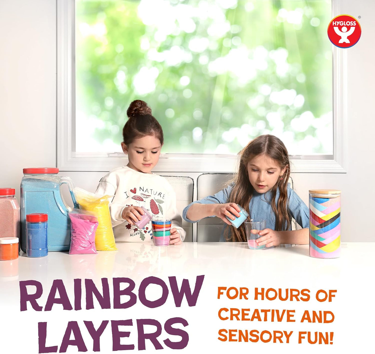 Hygloss Colored Sand for Crafts - 15 lb Bottle, Yellow - Vibrant Colorful Fine Sensory Play Sand Art Kits for Kids - Classroom Activities for Children 3 4 5 6 7 8 9 10 11 12 - Safe for Ages 3+