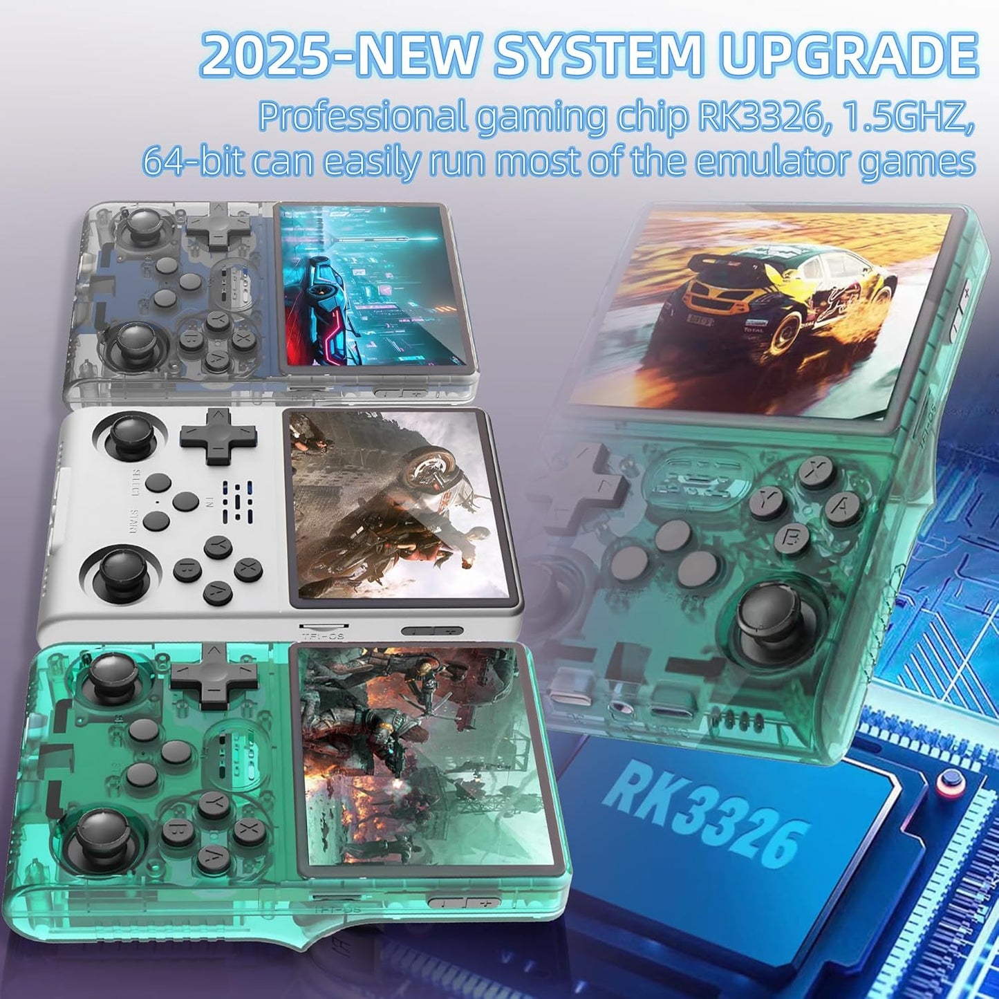 R40S PRO Retro Gaming Console, 30000+ HD Games Handheld Game Console, 3800mAh Rechargeable Mini Retro Video Console with 256GB TF Card, Portable Pocket Arcade (Transparent Green)