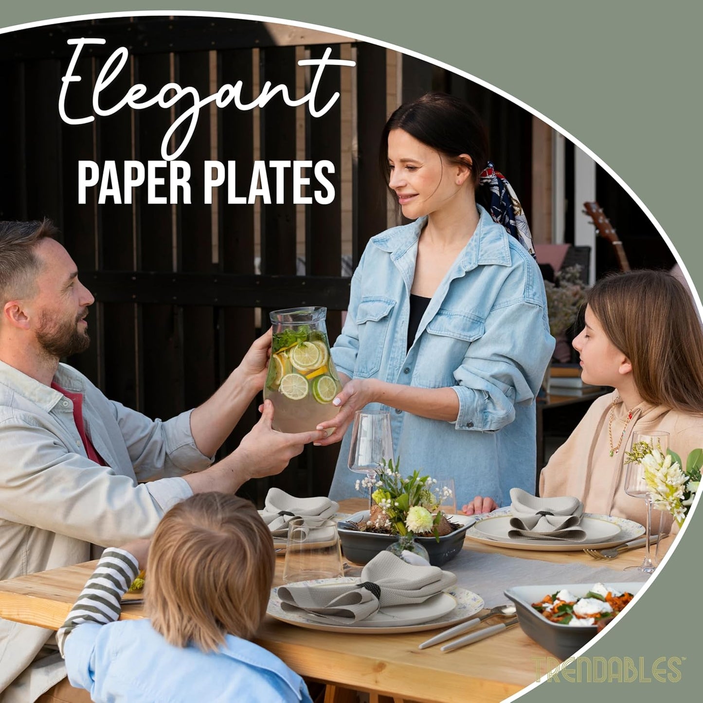 Trendables Heavy Duty Paper Plates Set For 16 Guests - 16 Each Of 8-inch And 10-inch Disposable Plates For Party - Fancy 32 Piece Dinnerware Set For All Occasions | Floral Design, Charm