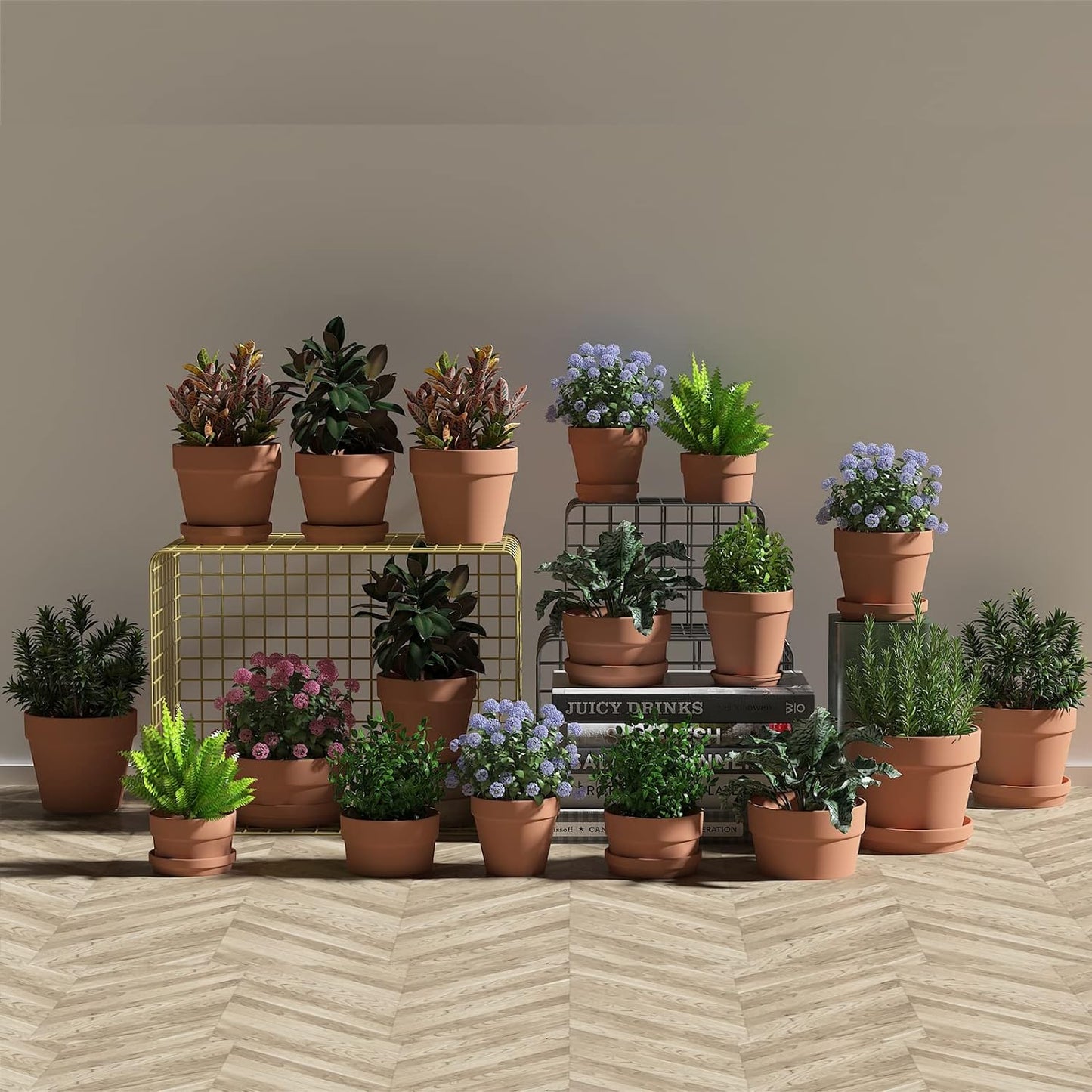 80 Pcs Small Mini Clay Pots 2.1'' Terracotta Pot Clay Ceramic Pottery Planter Cactus Flower Pots Succulent Nursery Pots- Great for Window Boxes, Cactus, Plants, Crafts, Wedding Favors