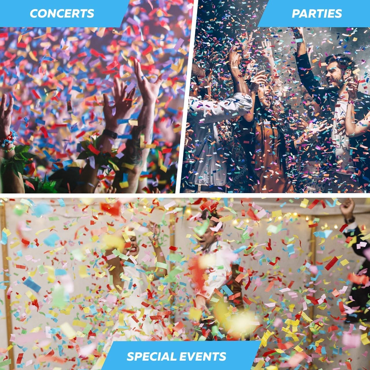 Multicolor Confetti Paper - BULK 2.2lbs | 1kg, Biodegradable Tissue Paper, Rainbow Light Weight, Non-Staining Paper, for Events, Crafts, Decorations