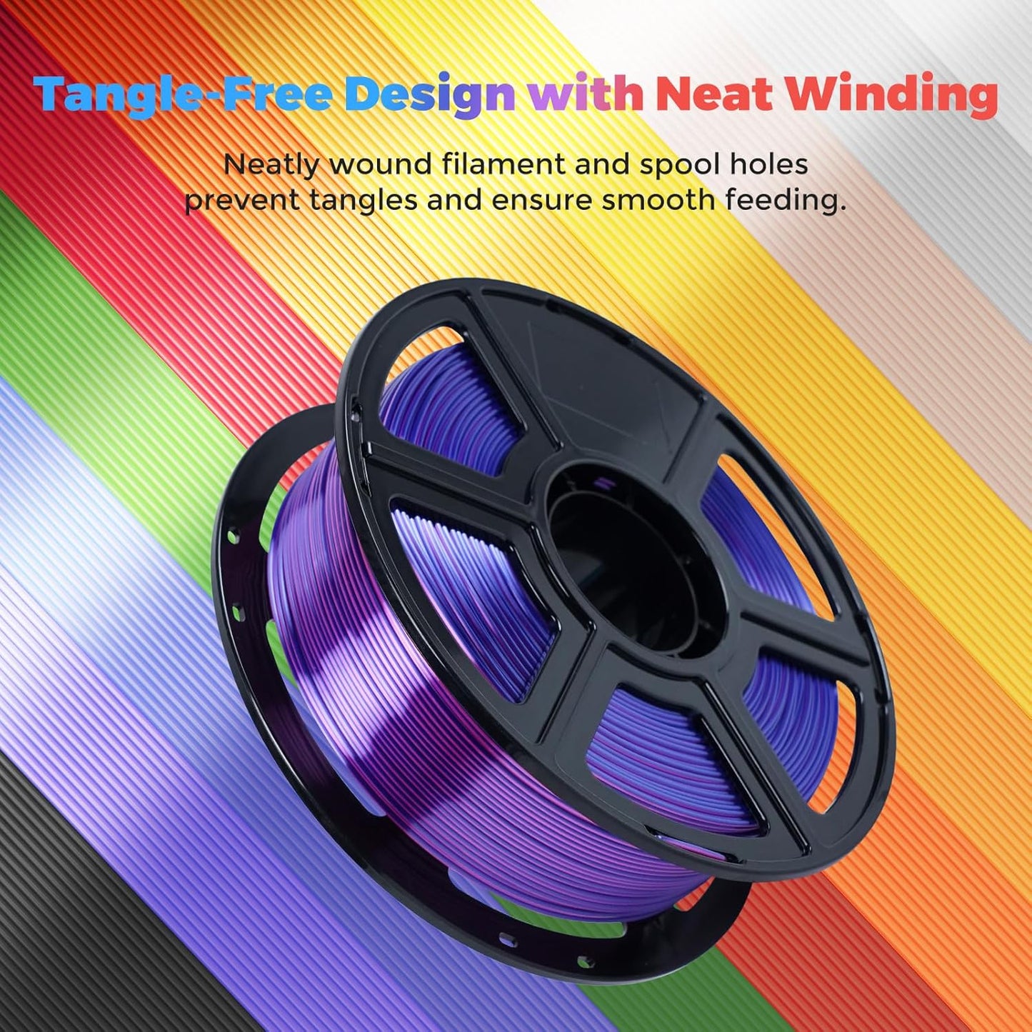 FLASHFORGE Silk Dual Color Filament, Blue and Rose 2 in 1 Coextrusion Silk PLA Filament 1.75mm, 3D Printer Filament Color Change 1kg(2.2lbs) Spool, Dimensional Accuracy +/- 0.02mm