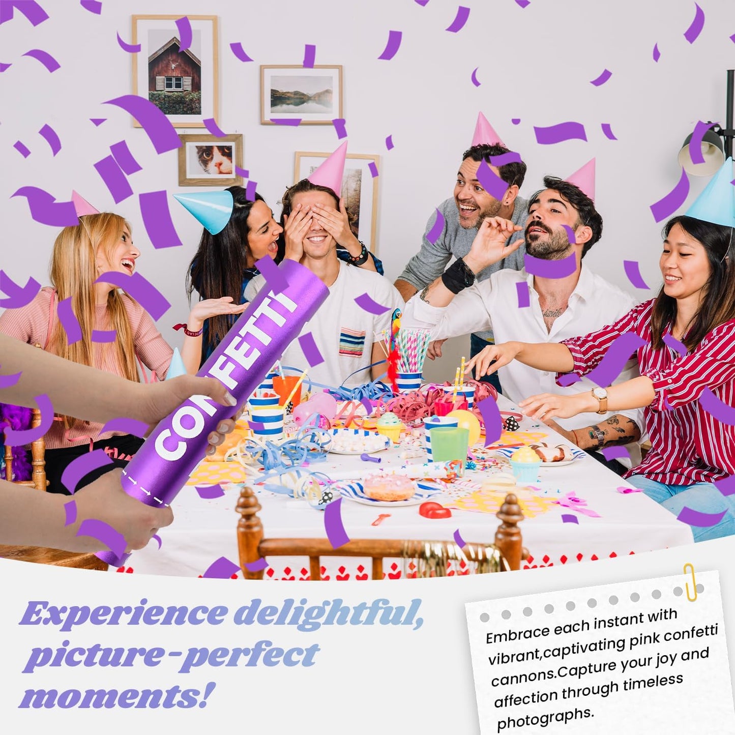 Confetti Cannon 12Pack Purple Biodegradable Cannon Poopers 12Inch Purple Party Poppers Confetti Cannon for Celebrate Wedding Birthday Graduation Baby Shower Christmas New Year