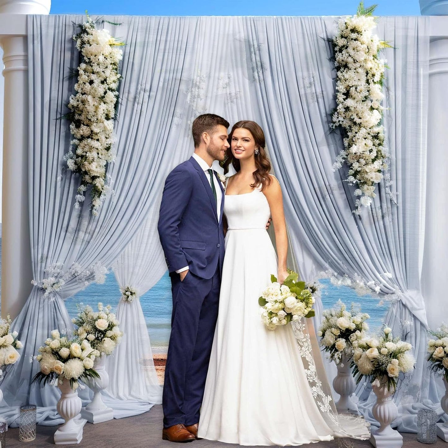 10 x 7 Feet Purple Gray Backdrop Curtain for Partie, Background Curtains for Photoshoot, Birthday, Wedding, Halloween, Thanksgiving, Christmas Day, New Year Party Decorations 5Ft x 7Ft, 2 Panels