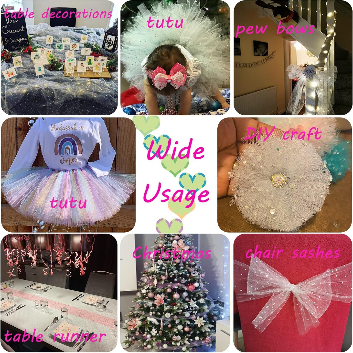 Glitter Tulle Rolls, 6” by 50 Yards (150FT) Netting Fabric Tulle for Tutu Skirts Sewing Birthday Wedding Party Decoration (Lavendar)