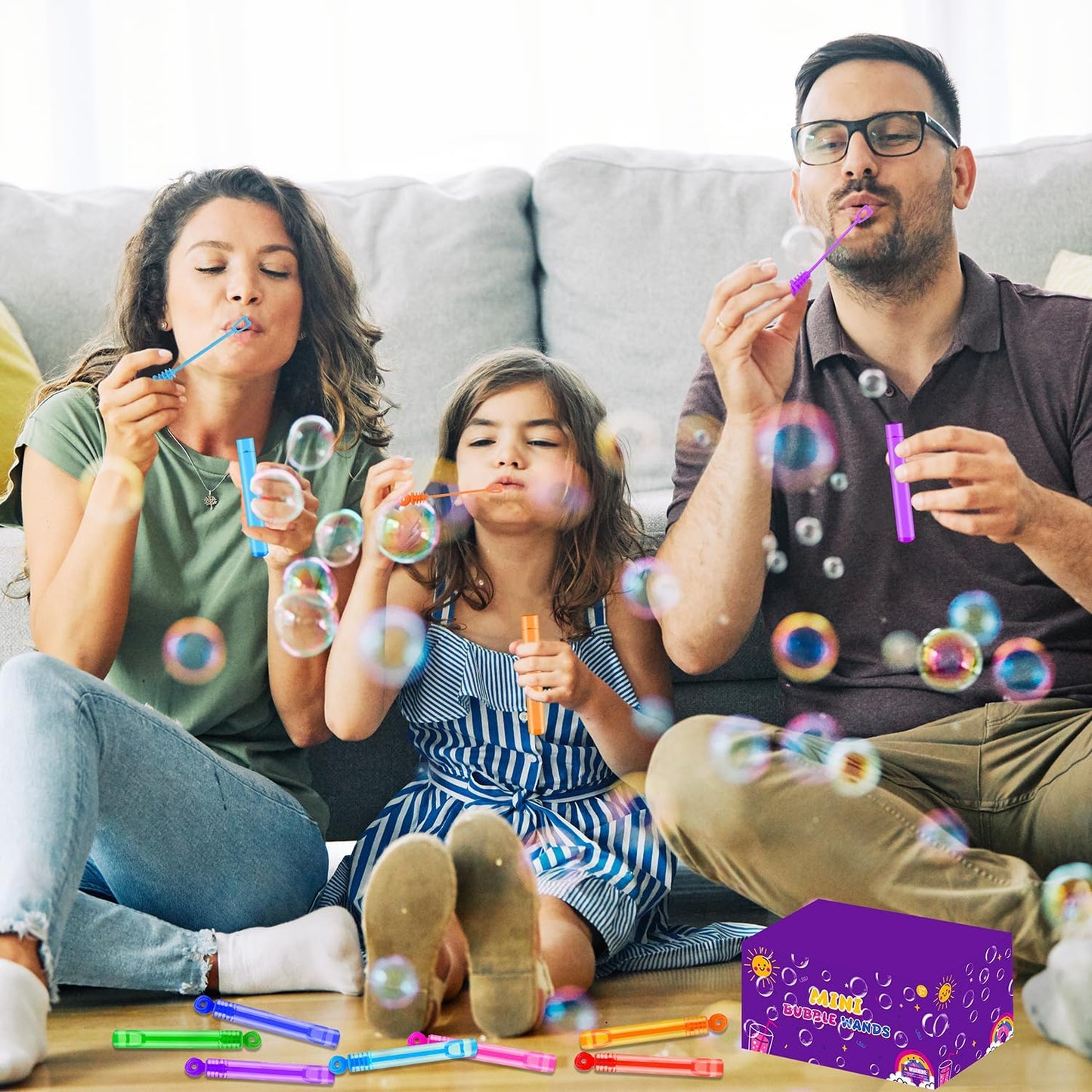 Halloween Party Goodie Bag Stuffer Fillers for Kids, 32 Pack Mini Bubble Wand Toys Gifts for Toddlers, Small Basket Pinata Birthday Camping Wedding Party Favors Supplies Classroom School Stuff Prizes