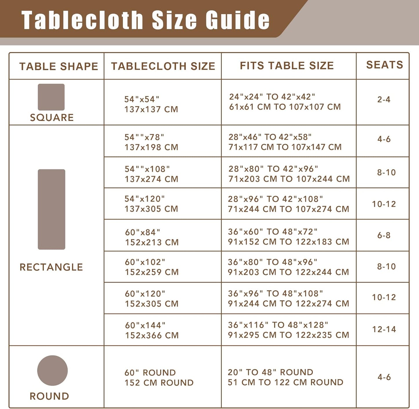 Fitable Linen Textured Tablecloth Washable Fabric Rectangle Table Cloth for 8 Foot Tables, Holiday Table Cover for Kitchen Dining, Party, Farmhouse (Beige, 54 x 108 Inch)