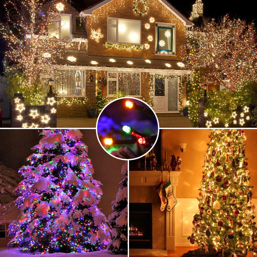 BrizLabs Christmas Lights, 180ft 500 LED Color Changing Christmas Lights with Remote Timer, 11 Modes Warm White & Multicolor LED Light String, Dimmable Decorative Xmas Light for Indoor Outdoor Tree