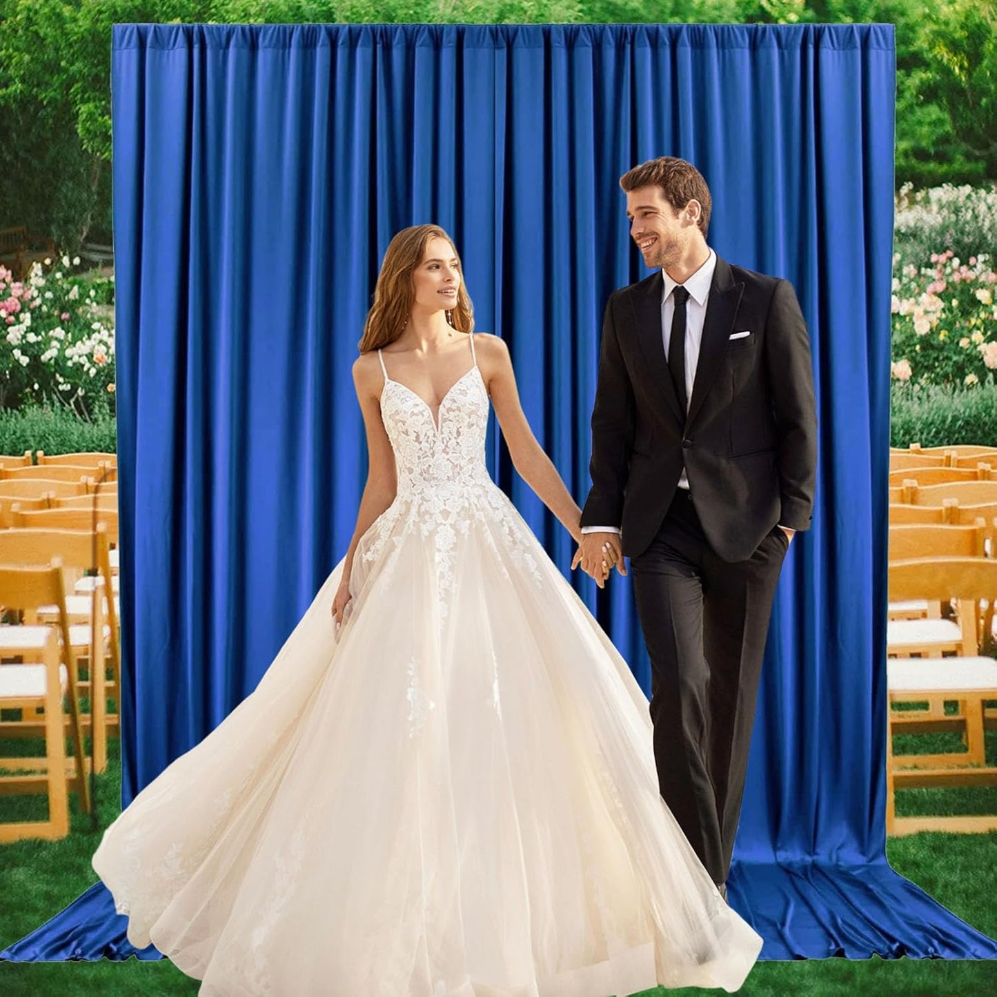 2 Panels Royal Blue Backdrop Curtain, 10 x 7 Feet Background Curtains for Parties, Weddings, Baby Showers, Bachelorette Halloween, Christmas Birthday Party Photoshoot Backdrop Curtains Decorations