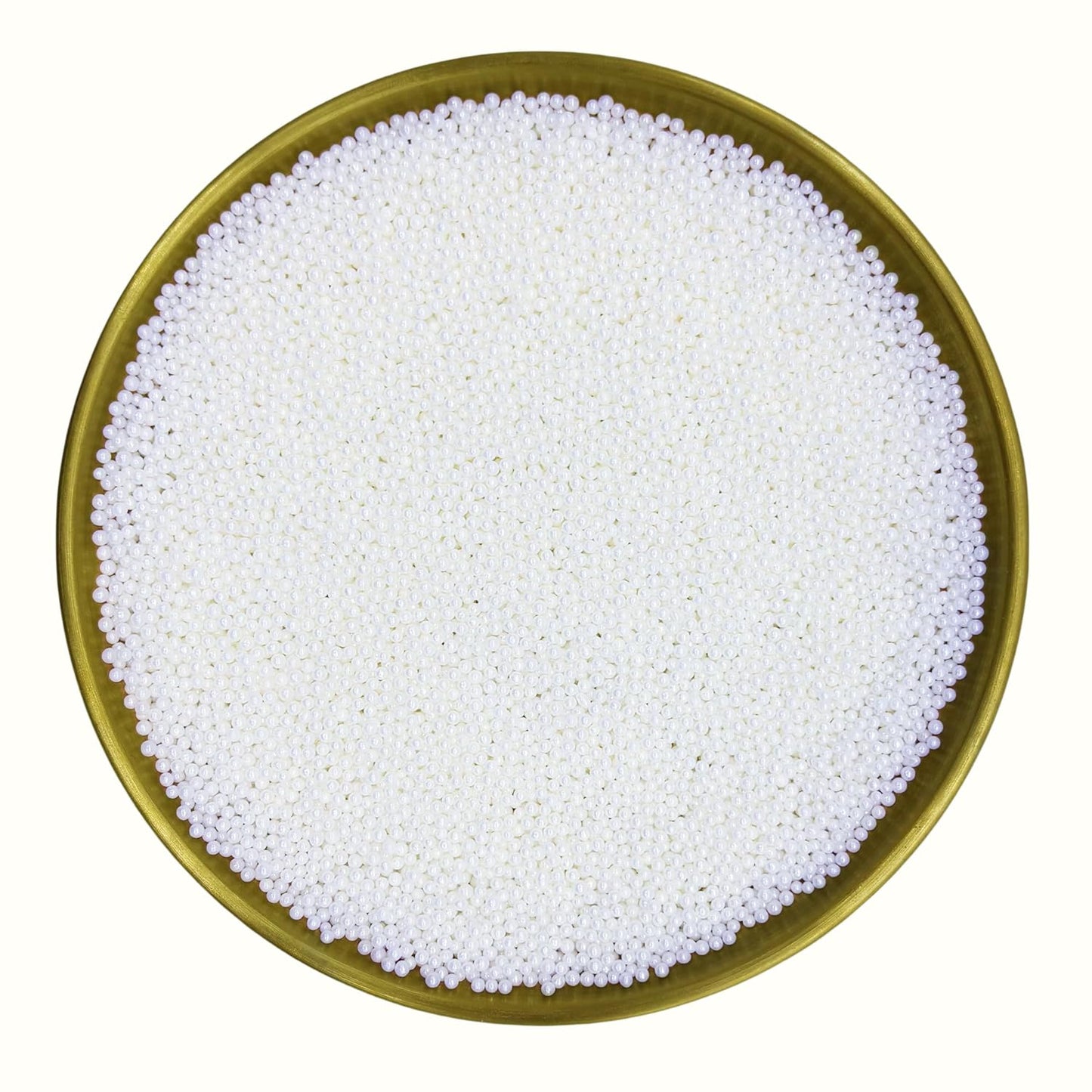 Dynastang 2mm White Pearls Sprinkles Edible Pearls Cake Decorating Stars Cake Decorations Cupcake Toppers Cookie Decorating Perfect for Cakes, Cupcakes, Desserts Toppings 3OZ