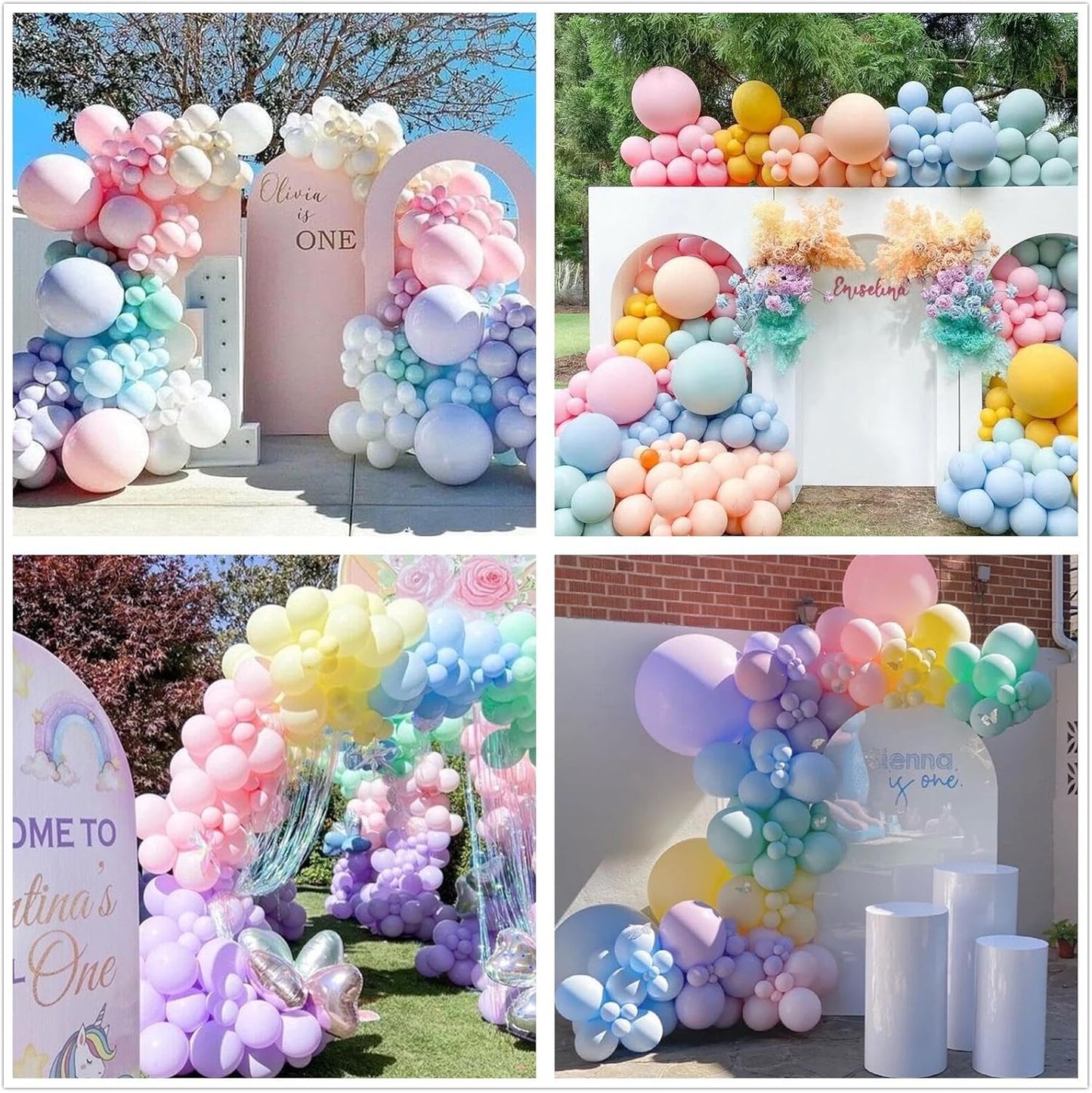 412pcs Pastel Balloon Garland Arch Kit 18 12 10 5 Inch Different Sizes Macaron Assorted Colors Balloon Latex Colorful Balloons for Baby Shower Girls Birthday Wedding Easter Rainbow Party Decoration