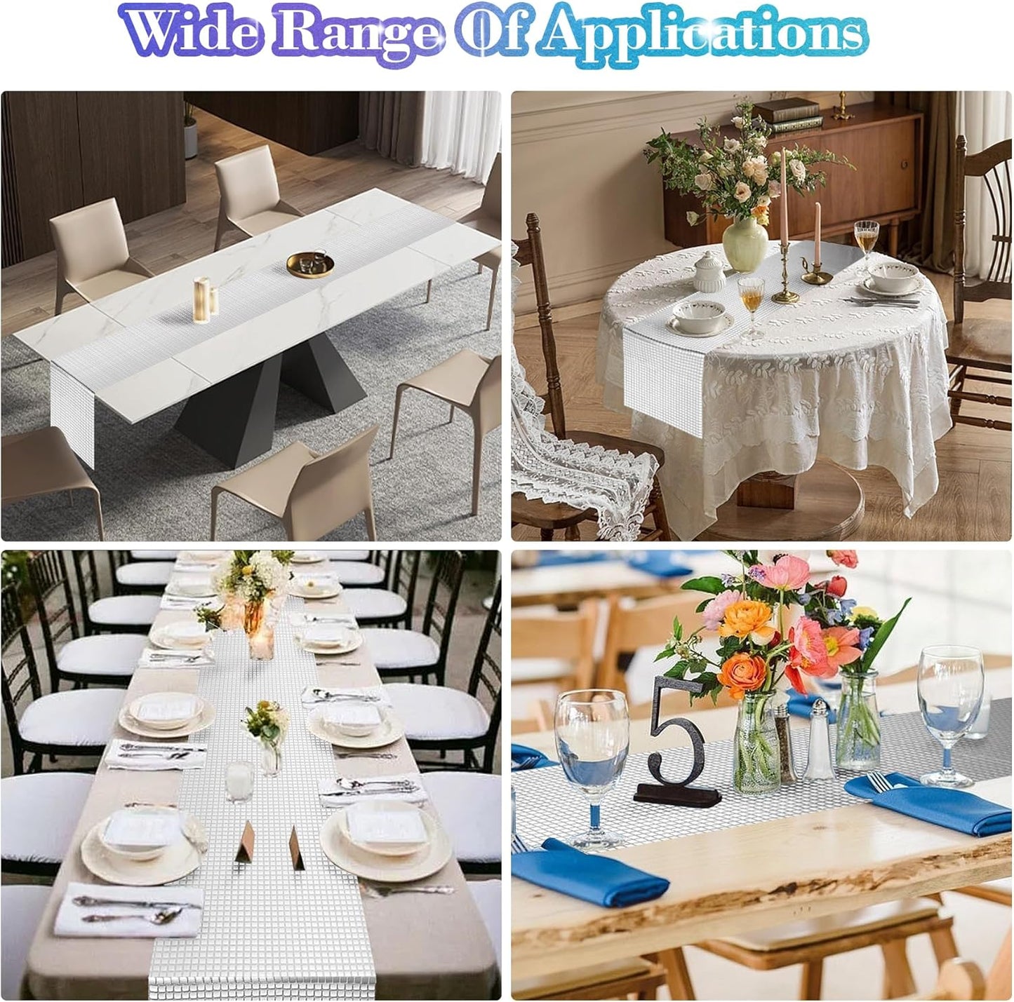 12x108 Inch Disco Ball Party Table Runner Silver Glitter Foil Table for Bachelorette Party 70's 80's Disco Ball Table Decorations (One Pack)