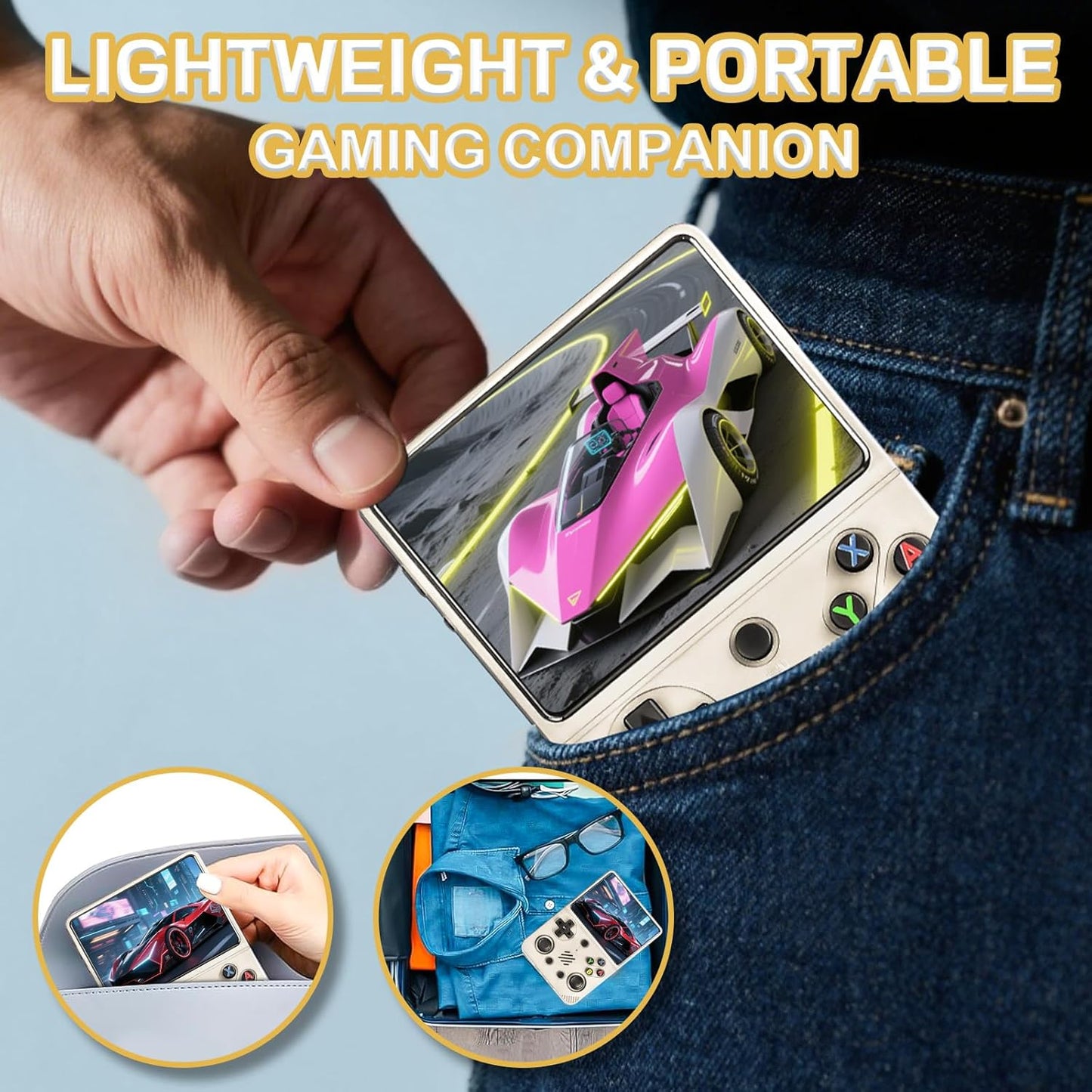 RG36PRO Retro Handheld Game Console - Open Source System,3.5"IPS Screen,30,000+ Classic Games,64G TF card, 3000mAh Battery,Portable Gaming Player for Travel,Gift for Teen or Partner -White