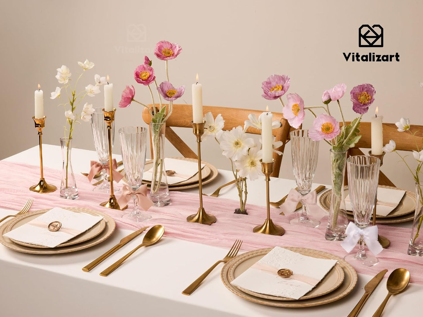 Vitalizart Silk Like Satin Ribbon 1 inch x 25 Yard Nude & White Handmade Frayed Ribbons for Gift Wrapping Baby Shower Wedding Bridal Bouquets Holiday Decor