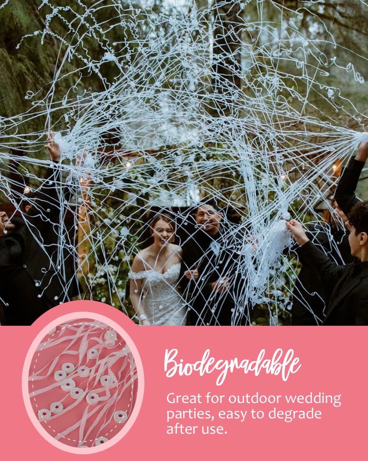 BATTIFE 30Pack Streamers Poppers - White Hand Throw Confetti Poppers, No Mess Paper Crackers for Birthday Wedding Party Celebrations, White1