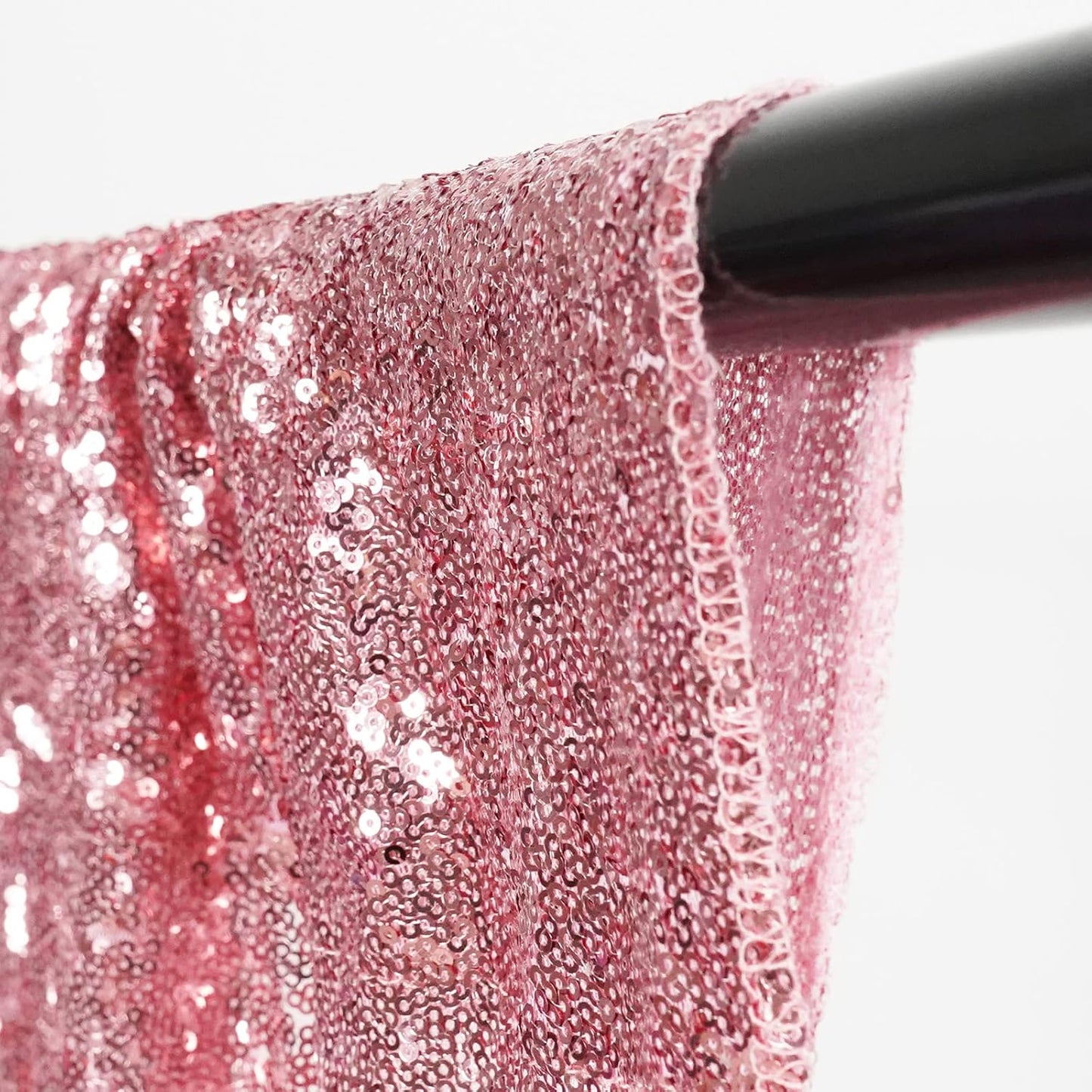 Eternal Beauty Fuchsia Pink Sequin Backdrop Curtains, Shimmer Back Drop 4Panels-2FTx8FT for Christmas, Party, Birthday, Photography, Wedding, Baby Shower Event Decoration