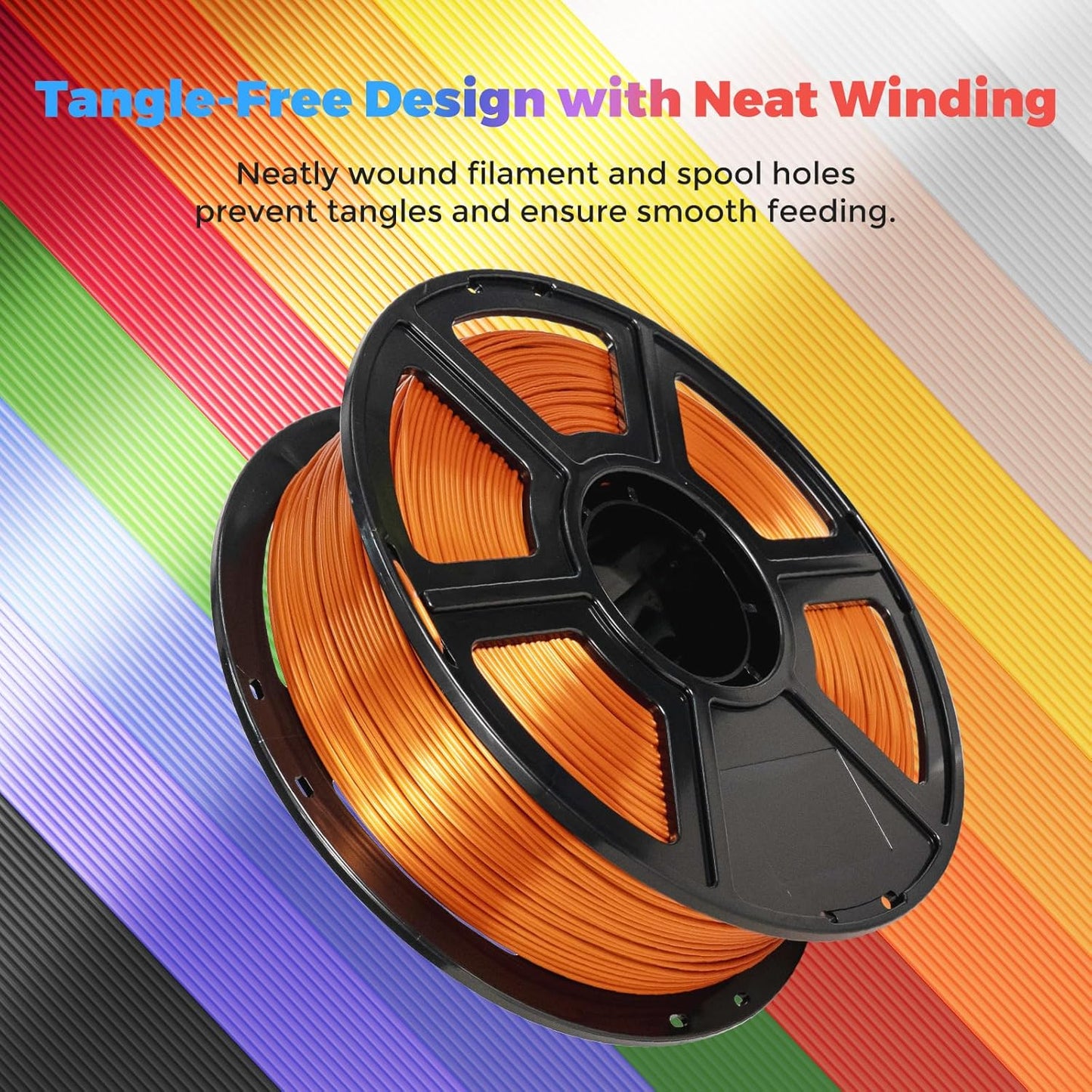 Flashforge 3D Printer Filament Silk PLA 1.75mm 1kg Spool-Dimensional Accuracy +/- 0.02mm (Copper)