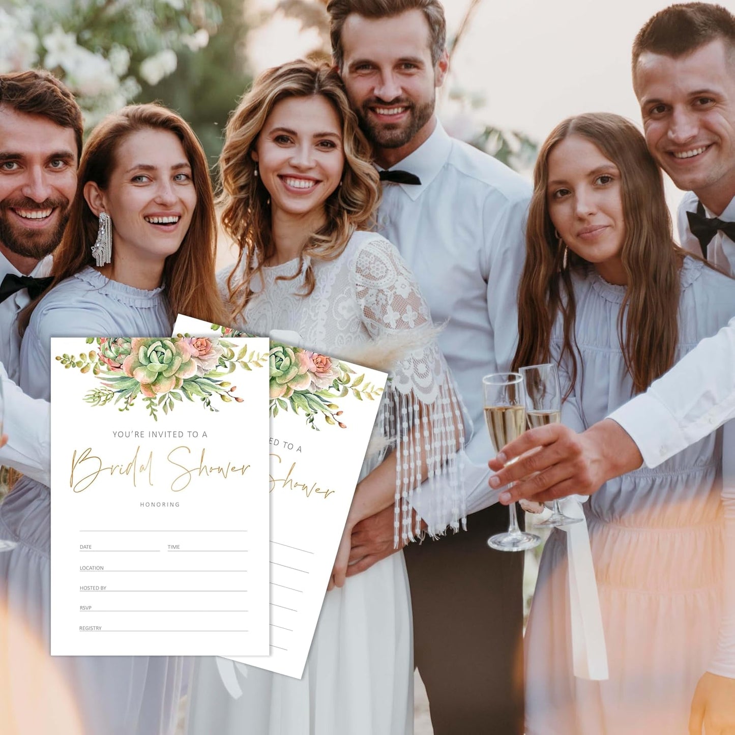 Floral Bridal Shower Invitation Cards with Envelopes Pack of 20 (4"x6") - Bridal Shower Invitations.(163)